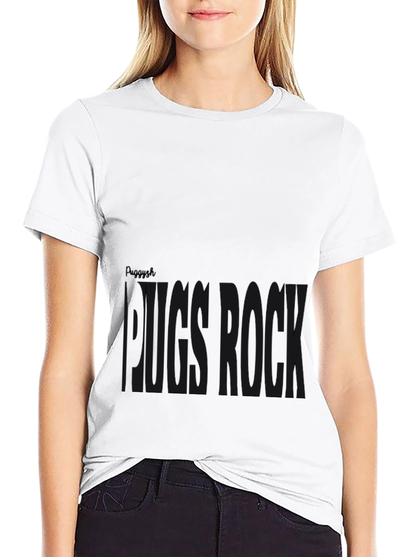 Pug Rock Graphic Tee - Black Cotton T-Shirt