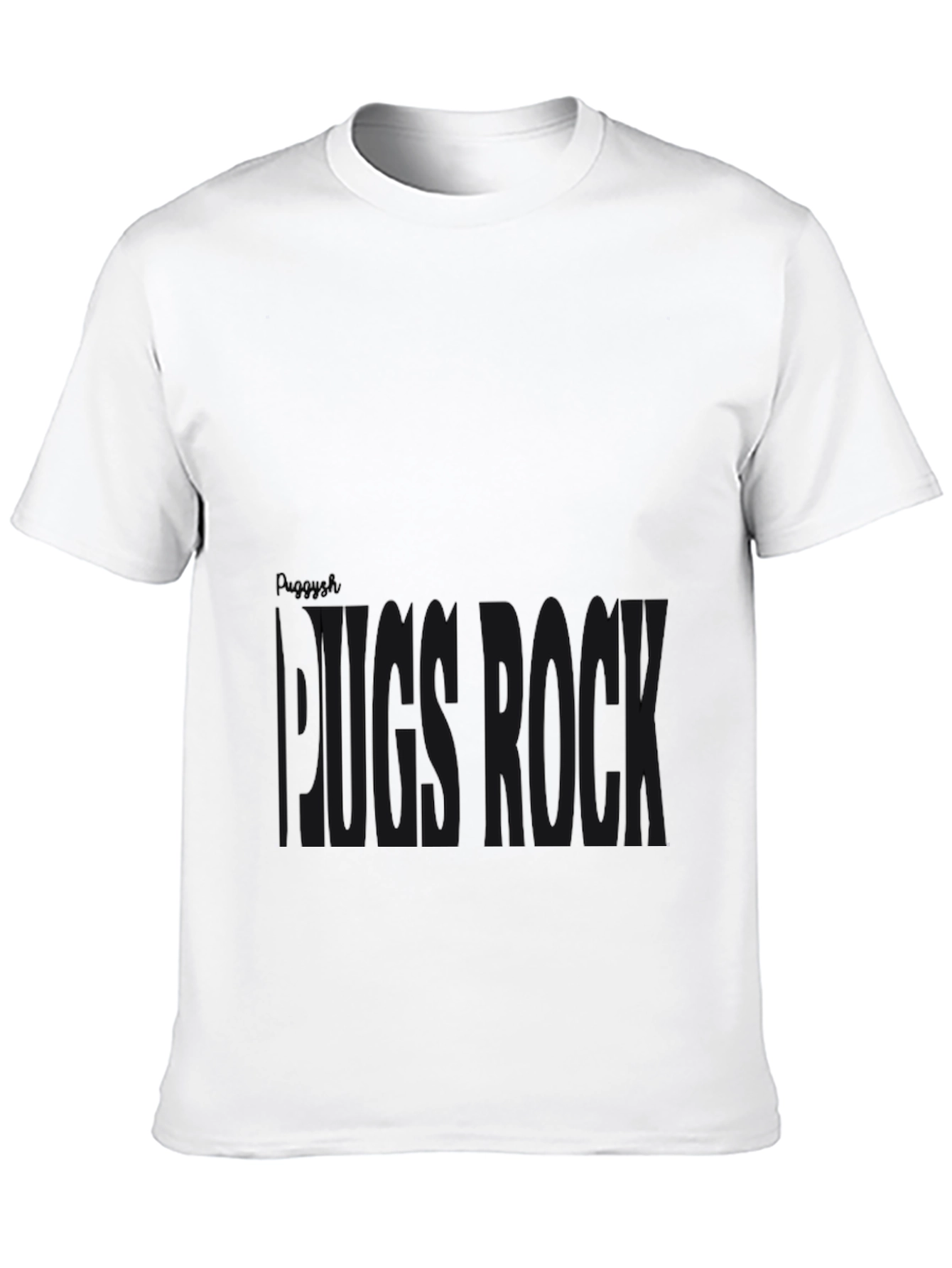 Pug Rock Graphic Tee - Black Cotton T-Shirt