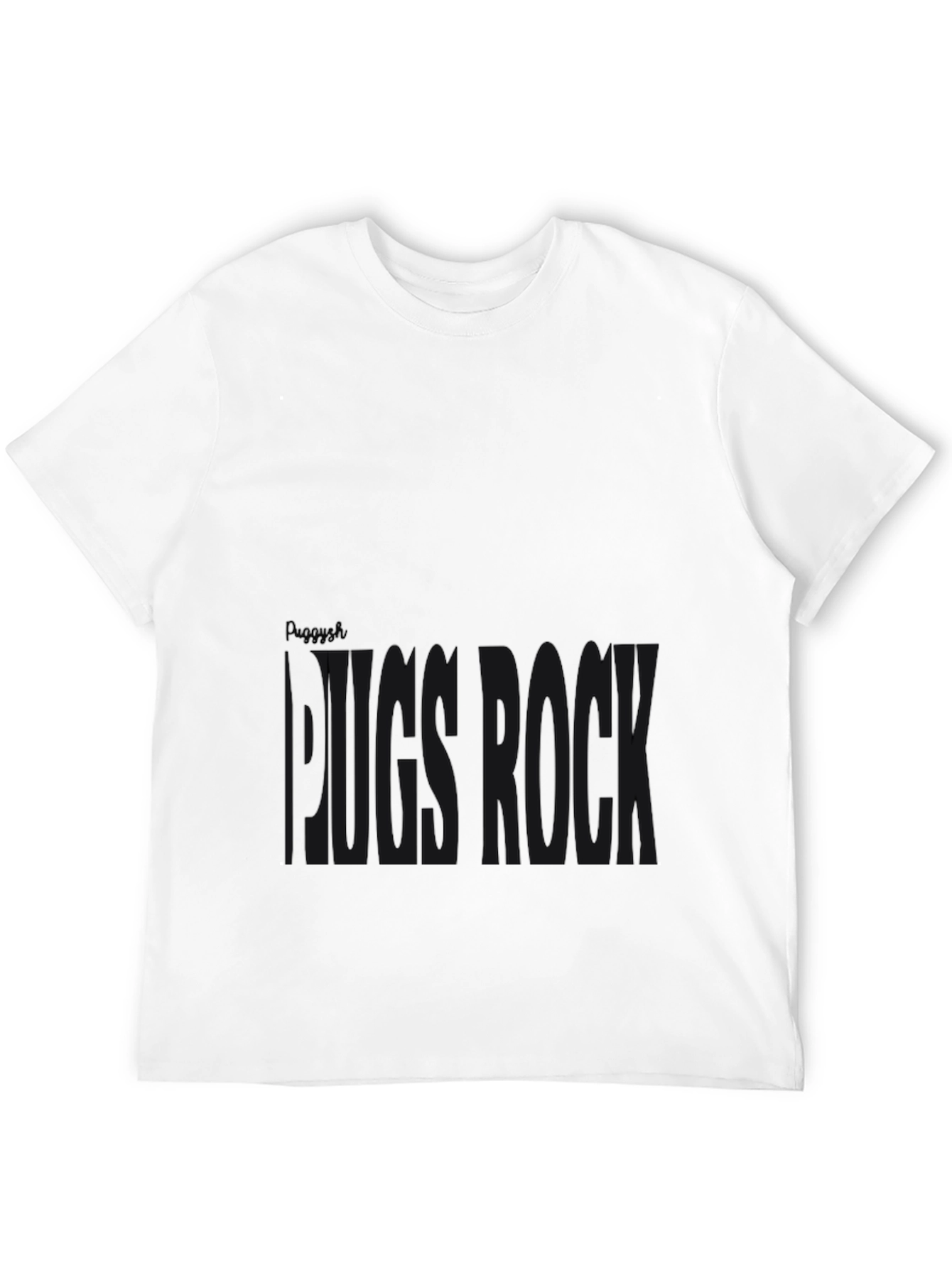Pug Rock Graphic Tee - Black Cotton T-Shirt