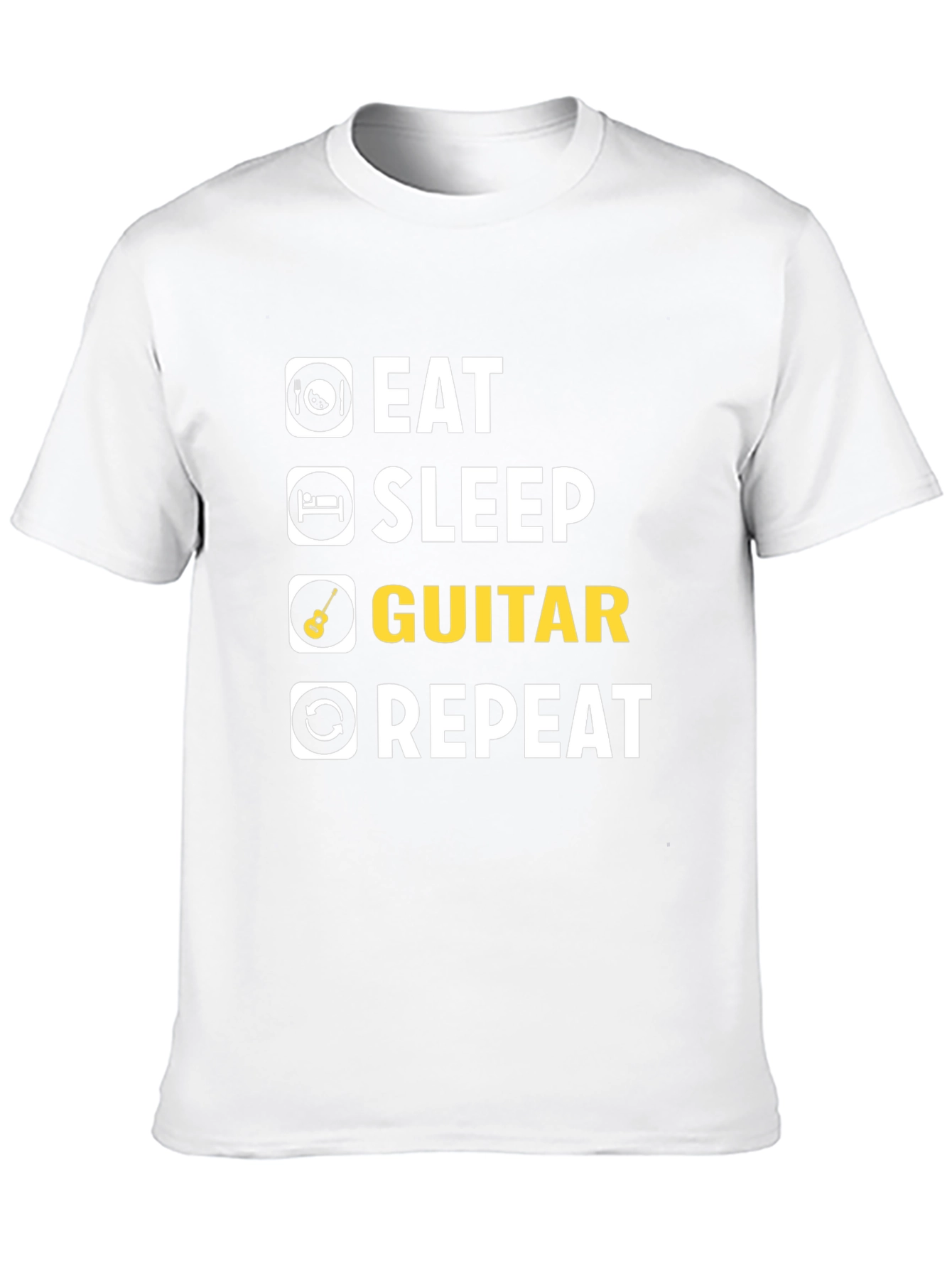 Eat Sleep Guitar Repeat T-Shirt | Musician Tee