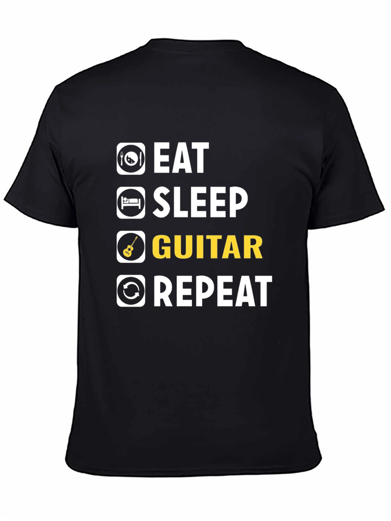 Eat Sleep Guitar Repeat T-Shirt | Musician Tee