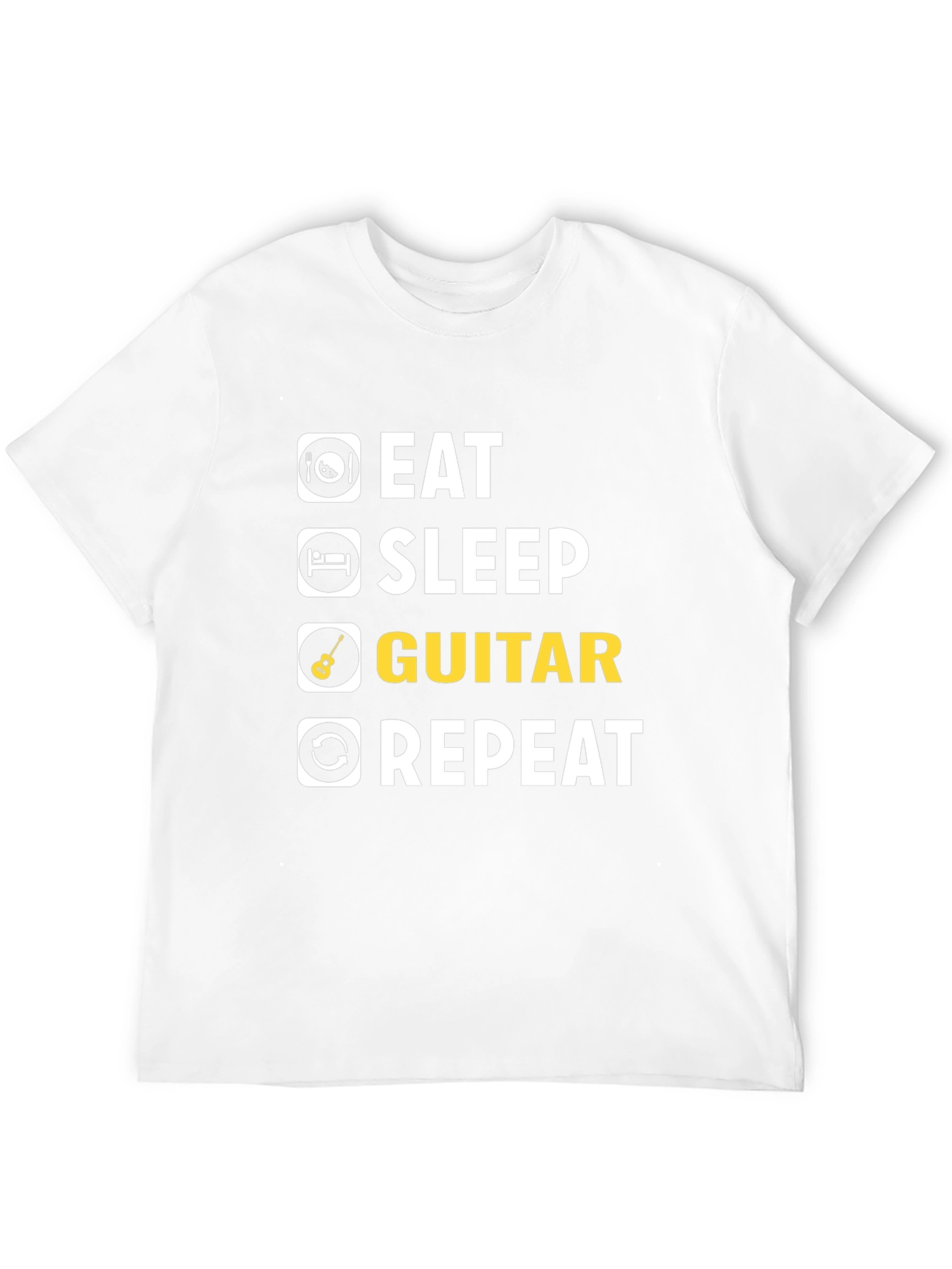 Eat Sleep Guitar Repeat T-Shirt | Musician Tee