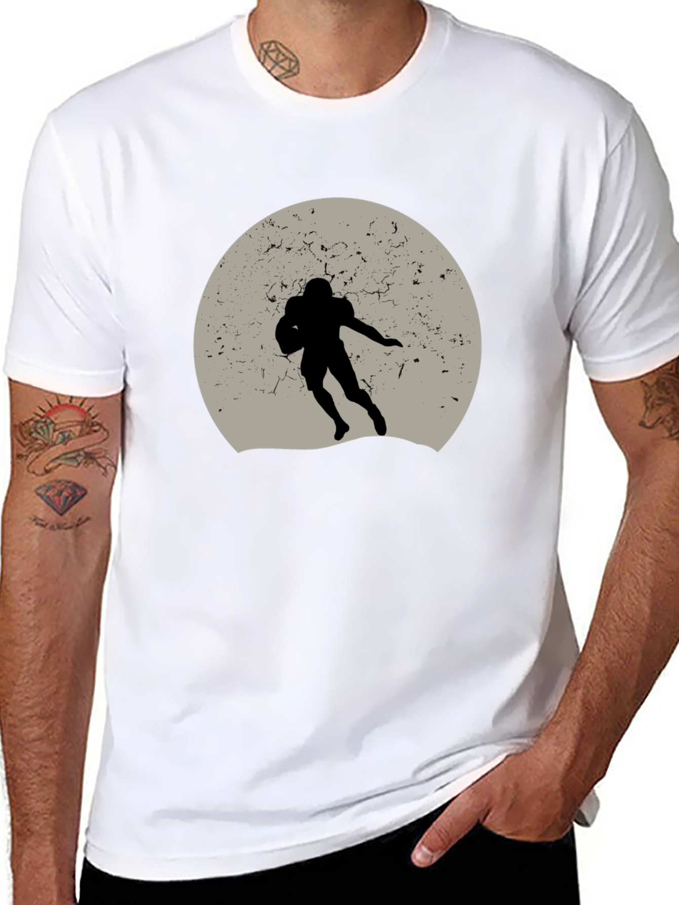 Football Silhouette Graphic Tee - Unique Design