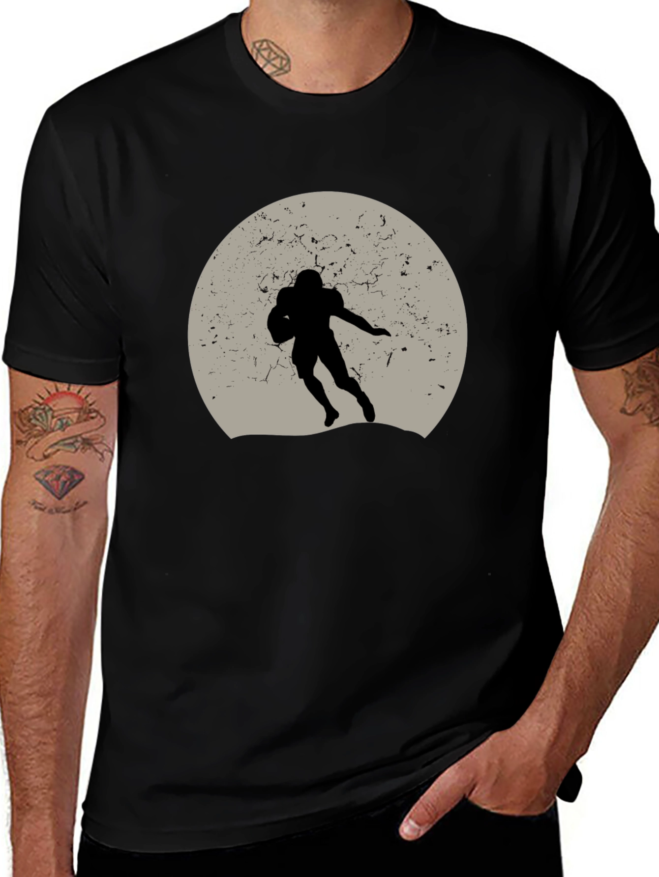 Football Silhouette Graphic Tee - Unique Design
