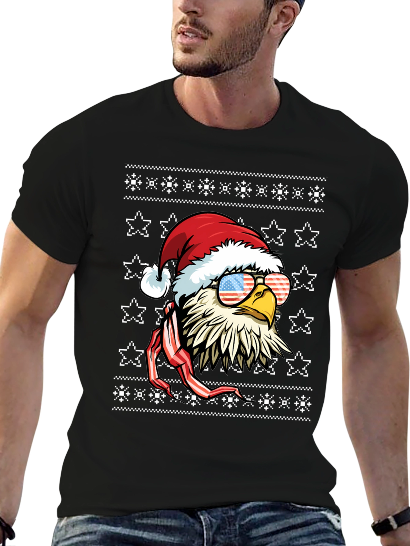Patriotic Eagle Christmas T-Shirt