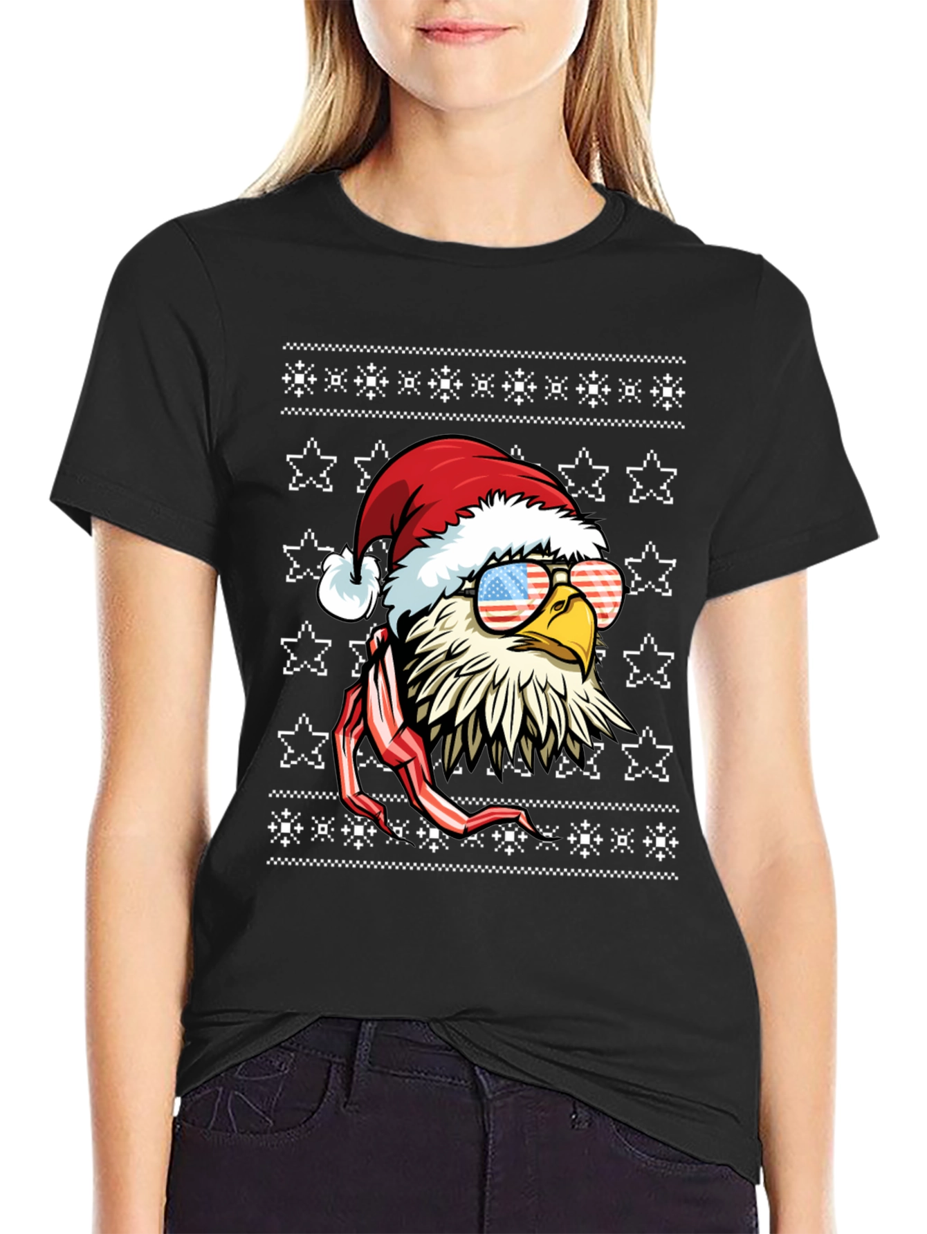 Patriotic Eagle Christmas T-Shirt