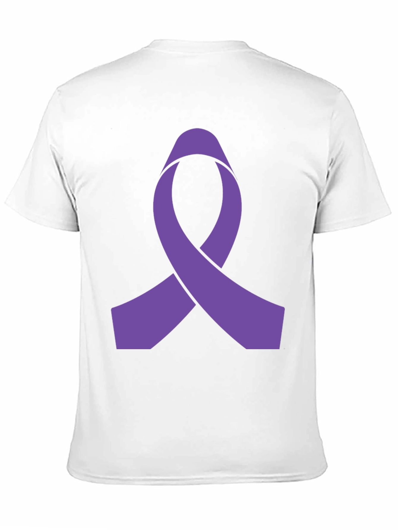 Purple Ribbon Graphic Black T-Shirt