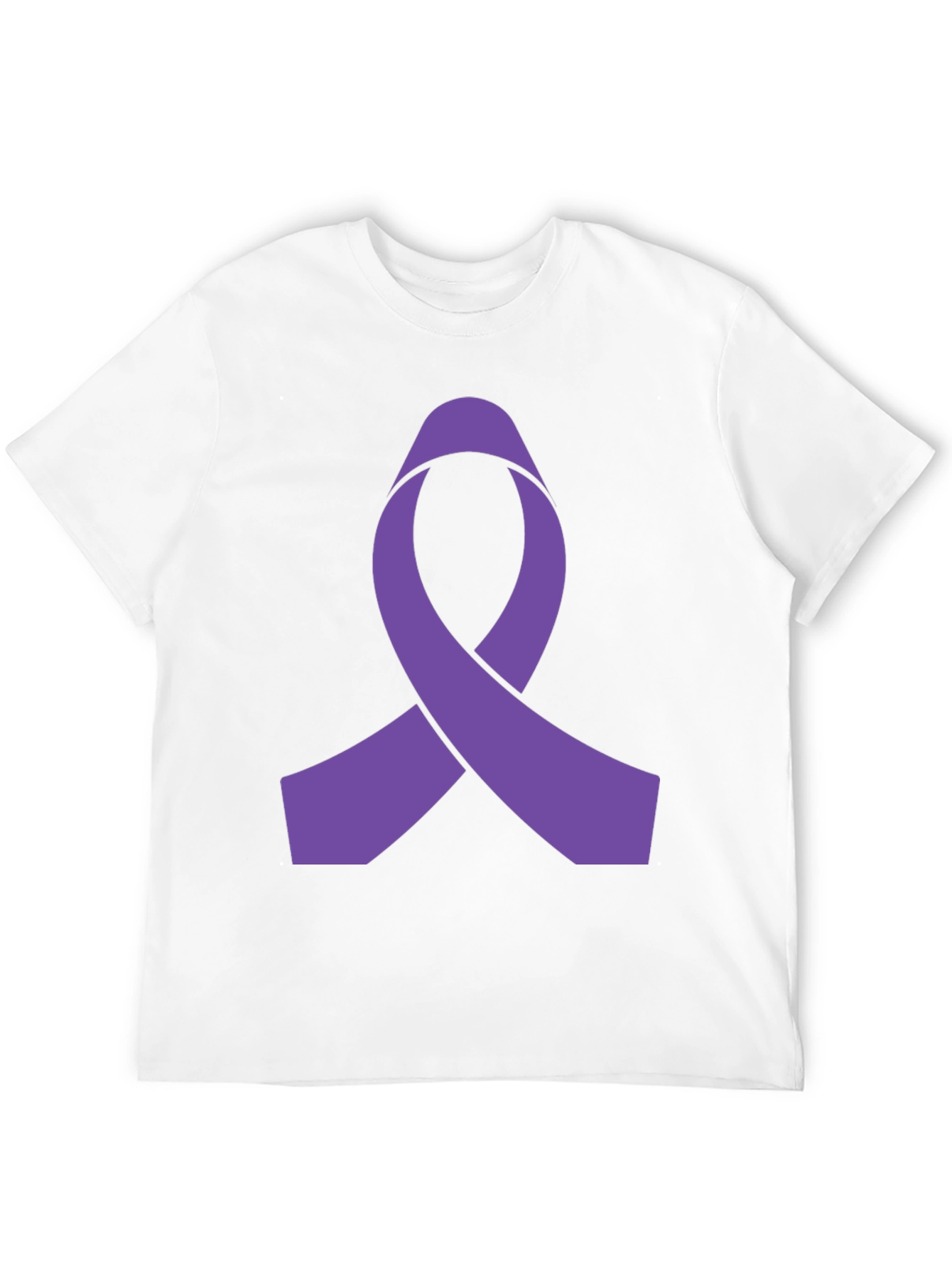 Purple Ribbon Graphic Black T-Shirt