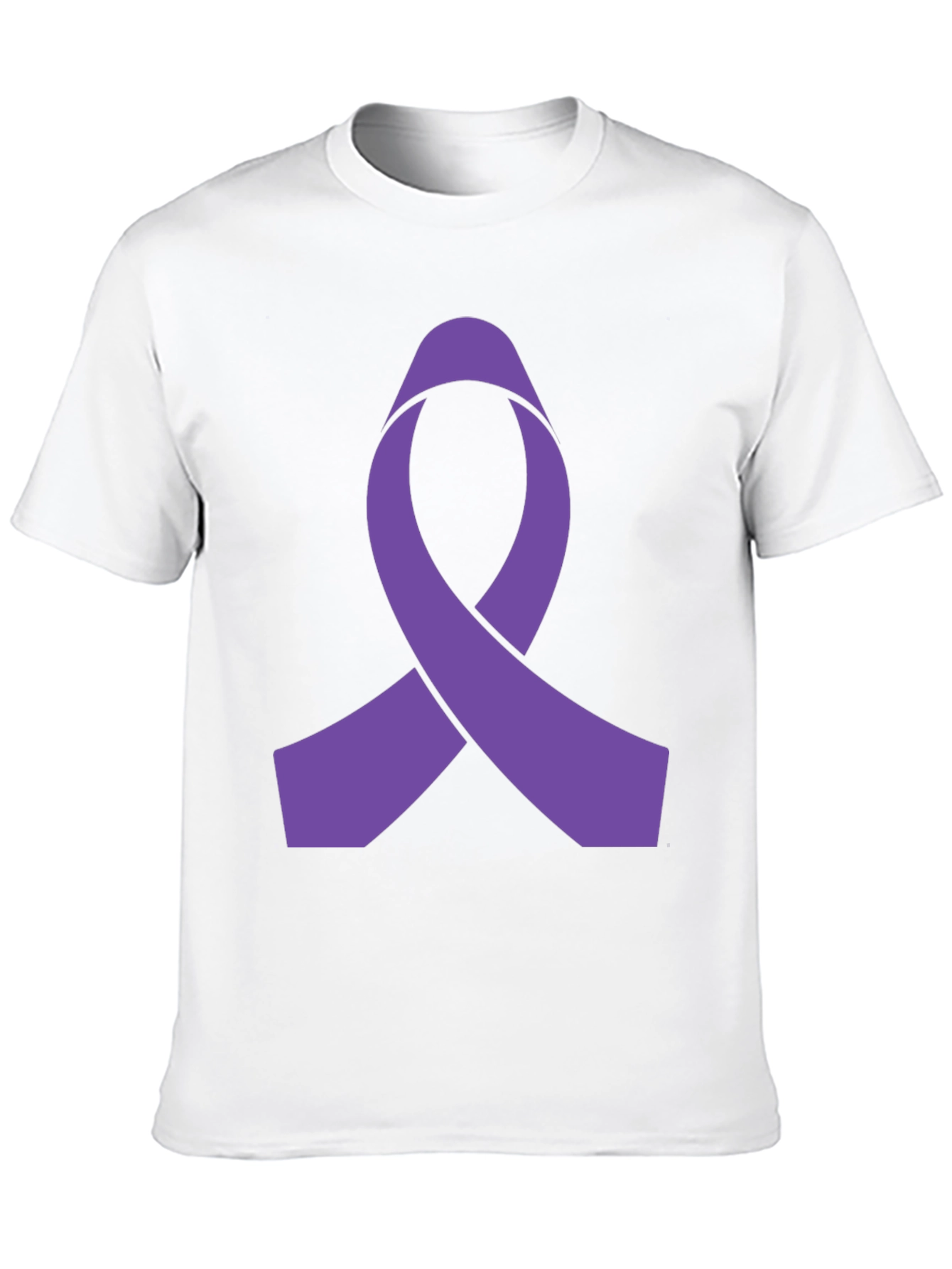 Purple Ribbon Graphic Black T-Shirt