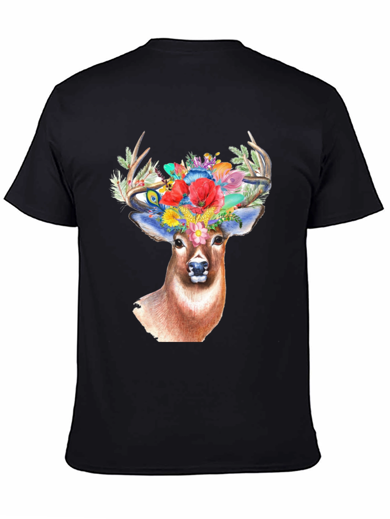Deer Floral Crown Graphic Tee - Unisex