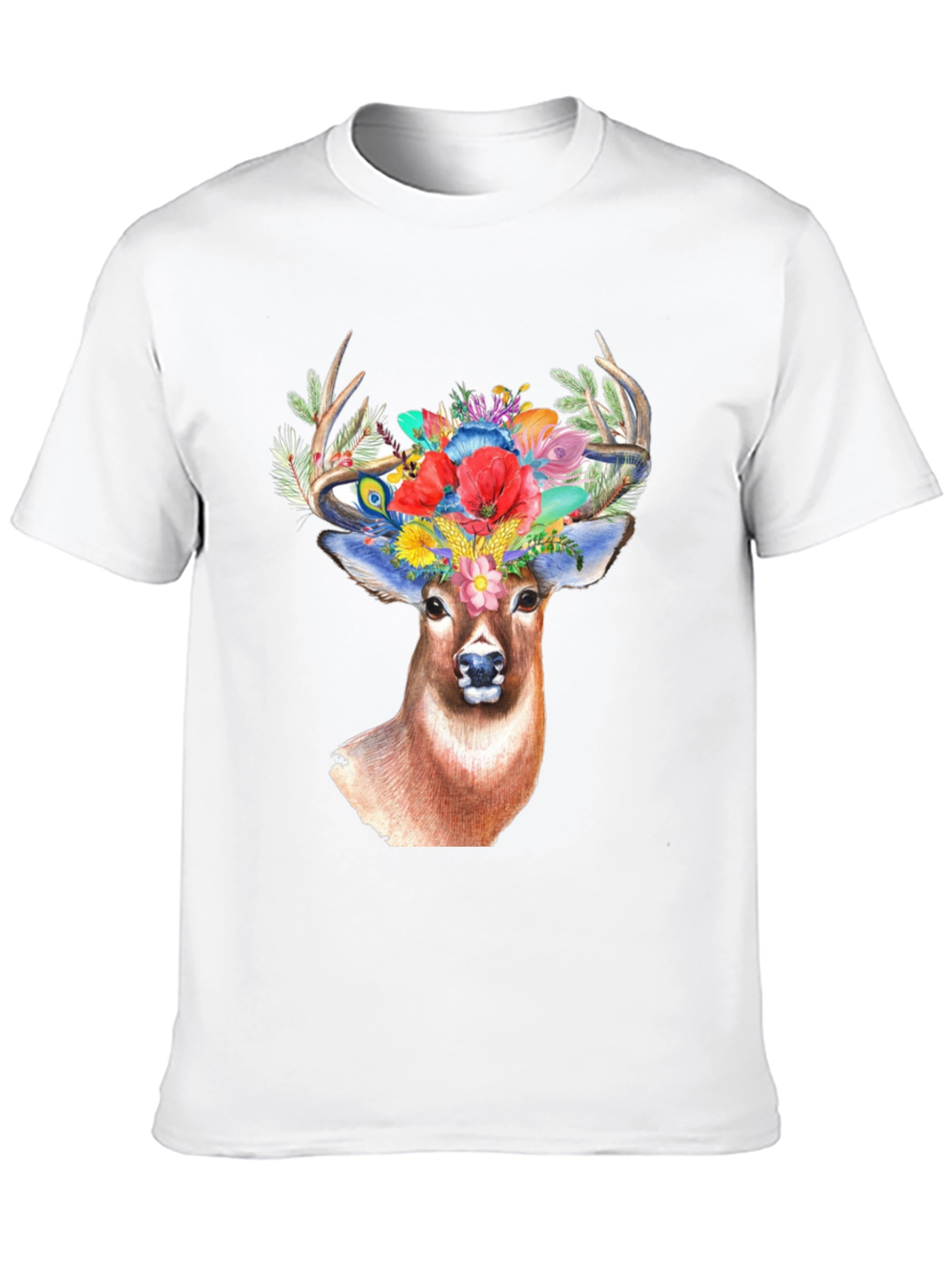 Deer Floral Crown Graphic Tee - Unisex