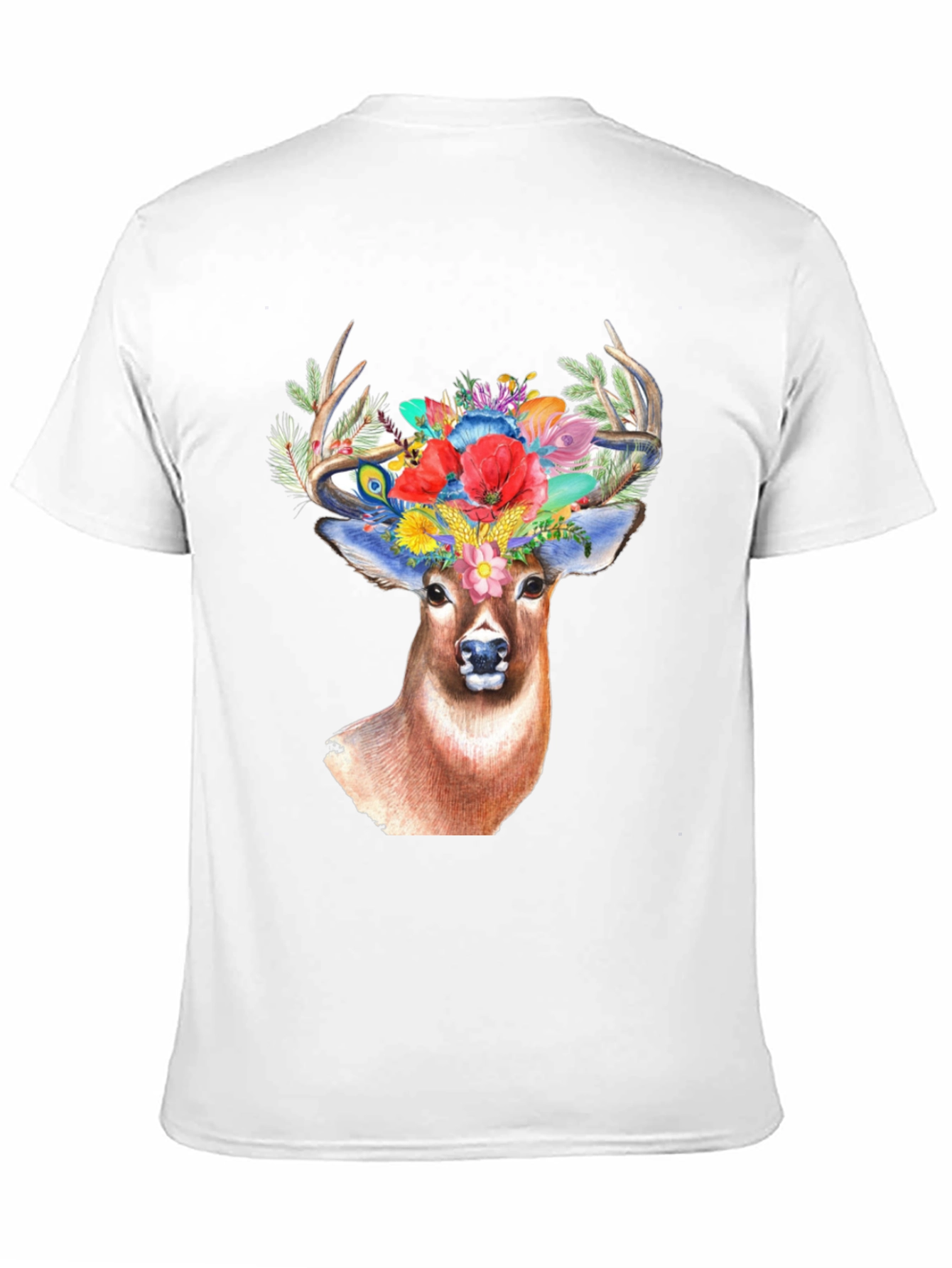 Deer Floral Crown Graphic Tee - Unisex