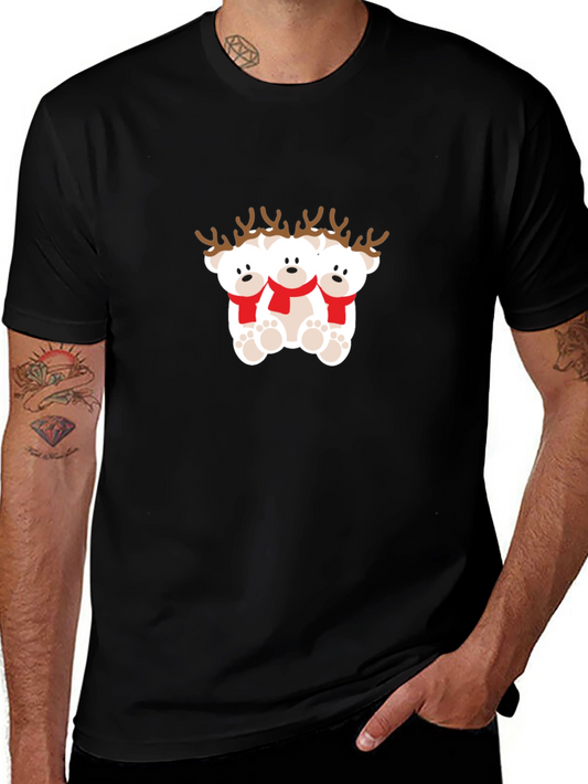 Festive Reindeer Bears Graphic Tee