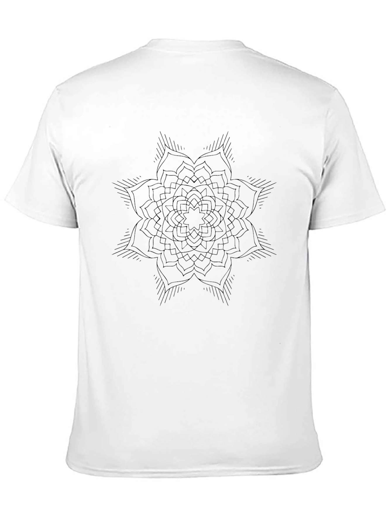 Mens Black Mandala Graphic Tee - Casual Style