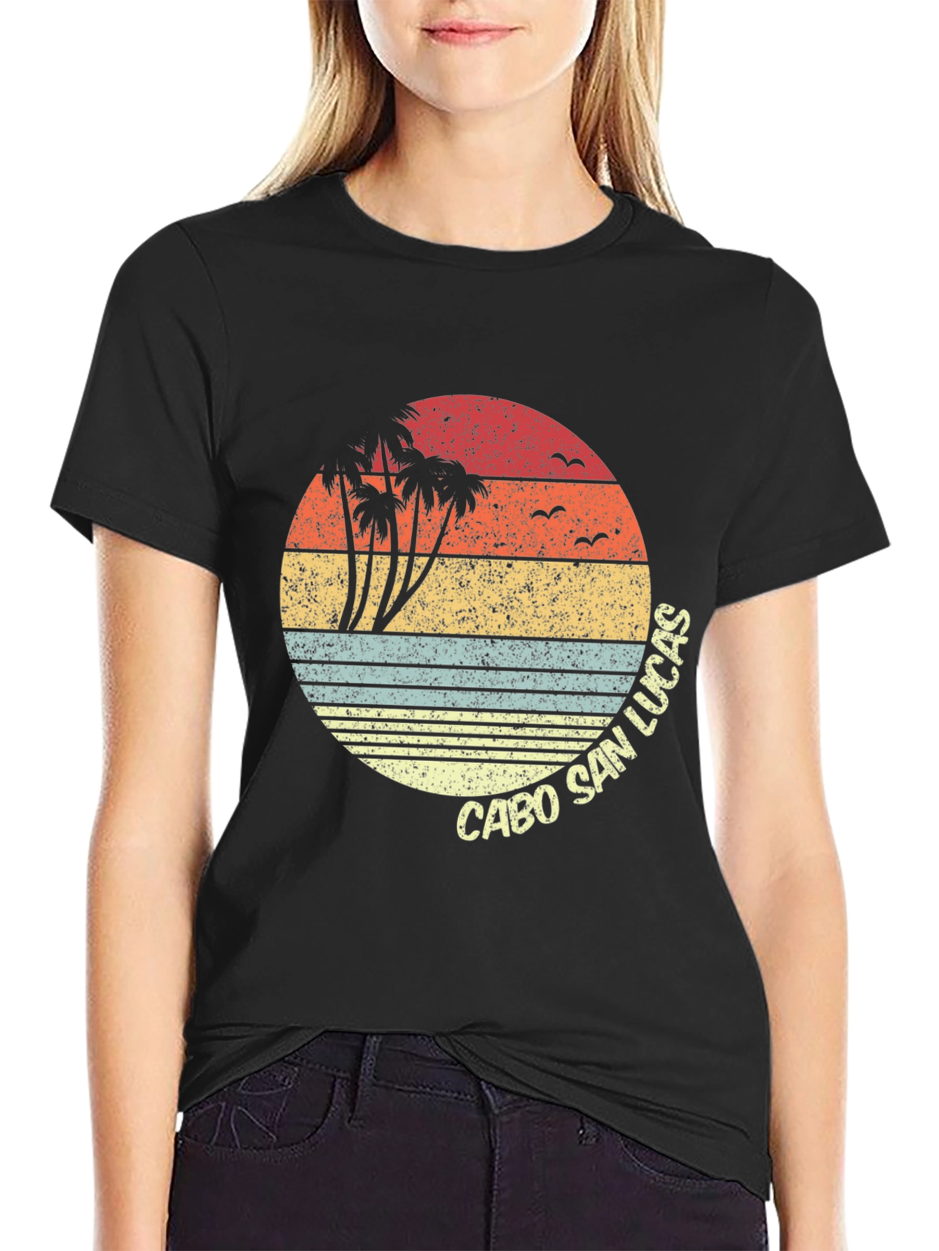Cabo San Lucas Retro Sunset Graphic T-Shirt