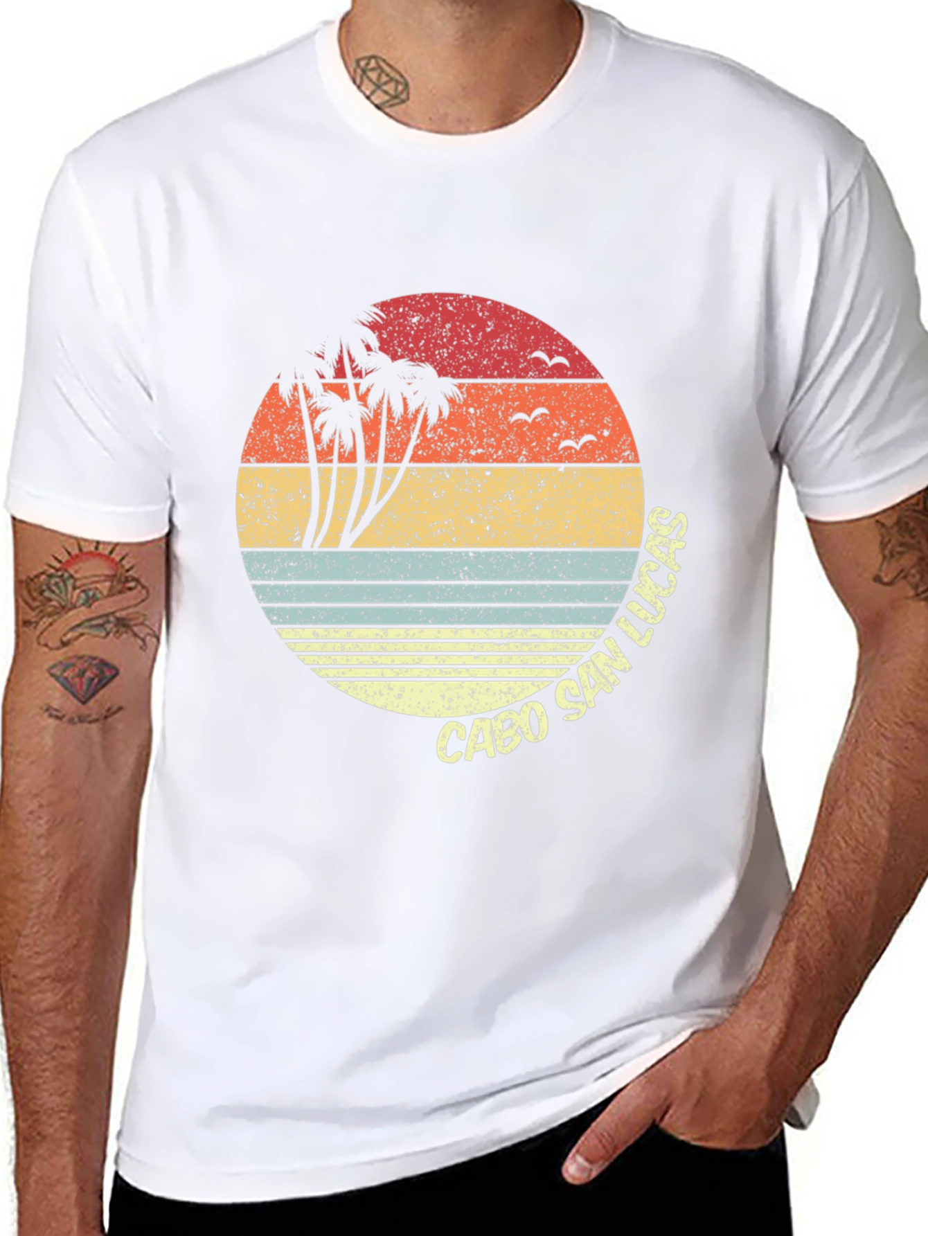 Cabo San Lucas Retro Sunset Graphic T-Shirt