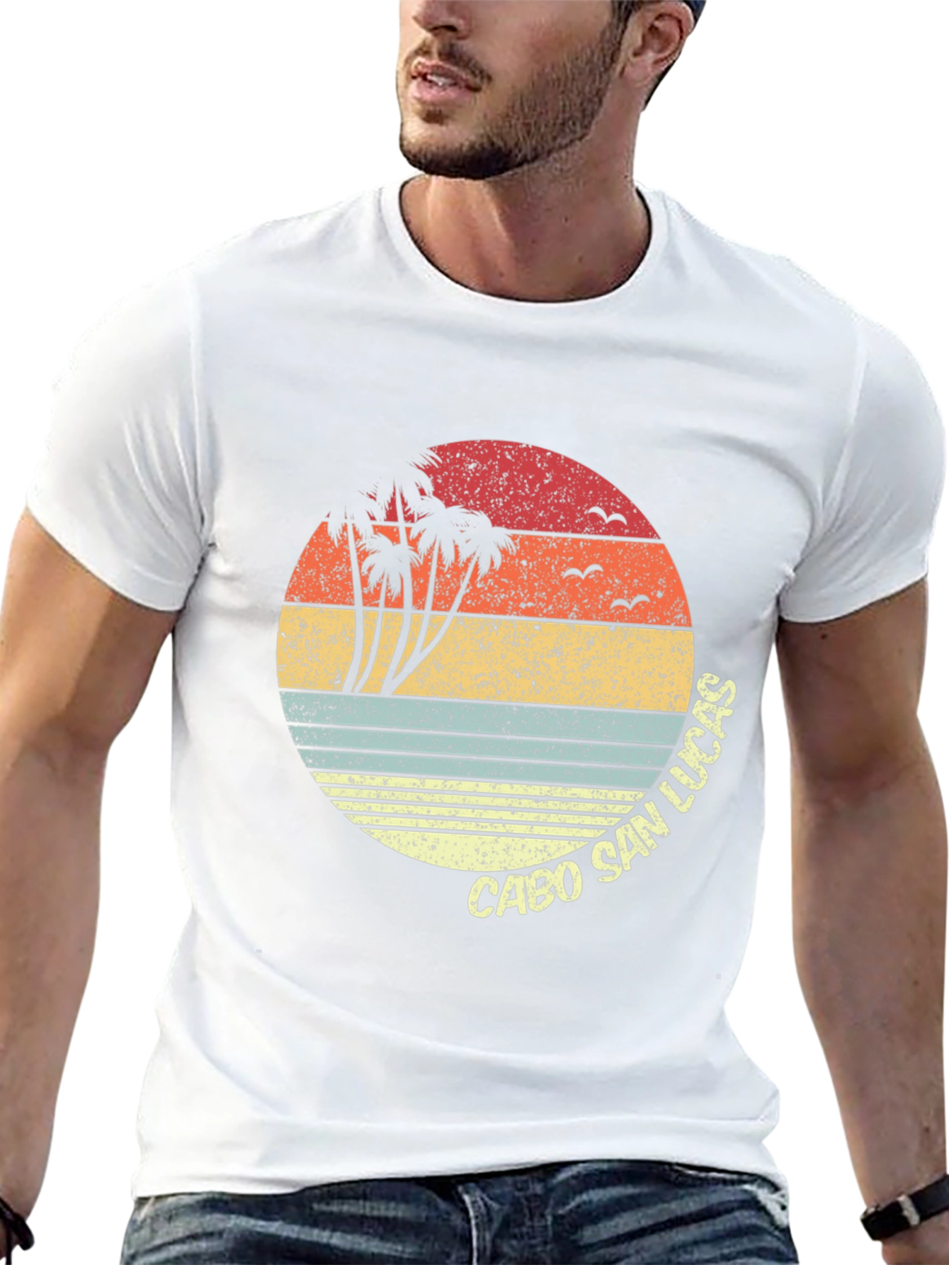 Cabo San Lucas Retro Sunset Graphic T-Shirt
