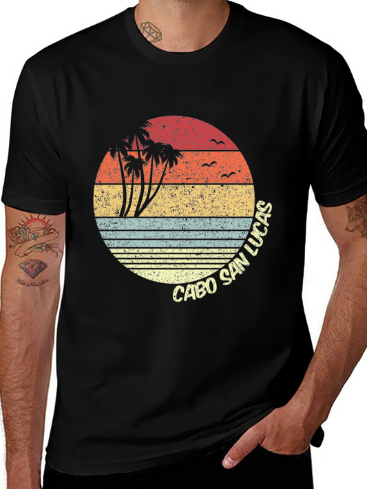 Cabo San Lucas Retro Sunset Graphic T-Shirt