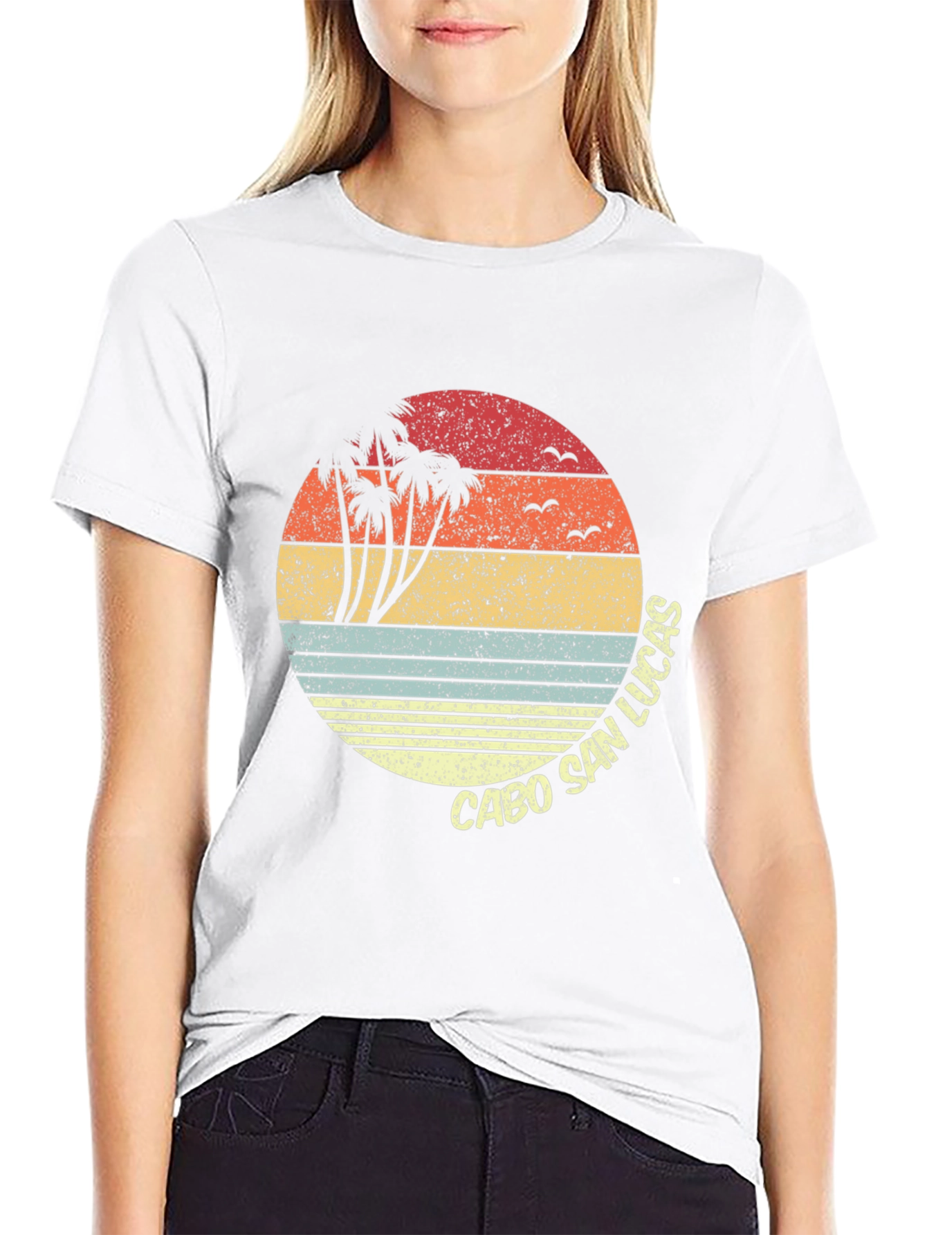 Cabo San Lucas Retro Sunset Graphic T-Shirt