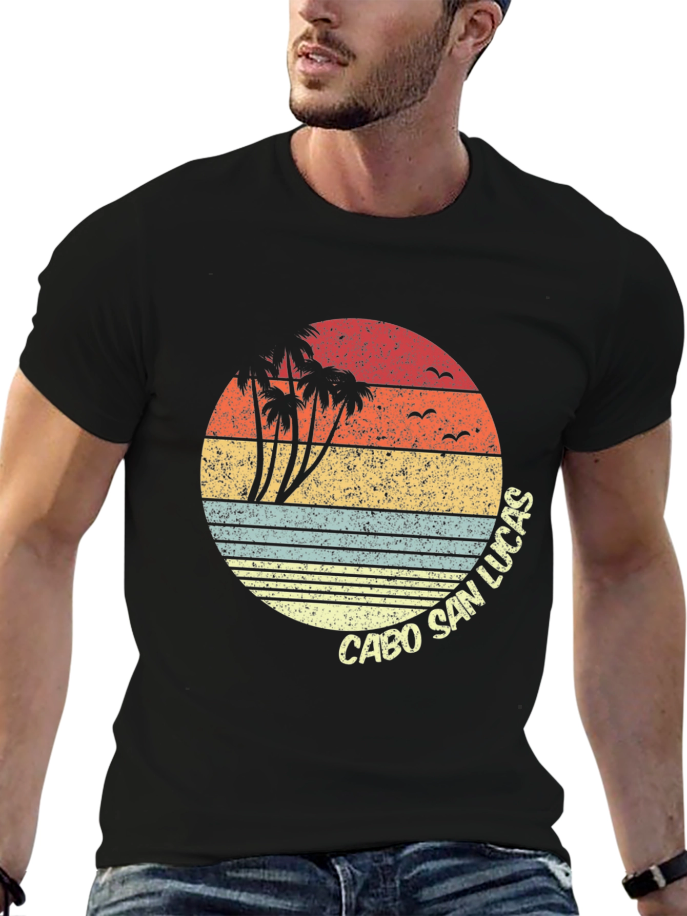 Cabo San Lucas Retro Sunset Graphic T-Shirt