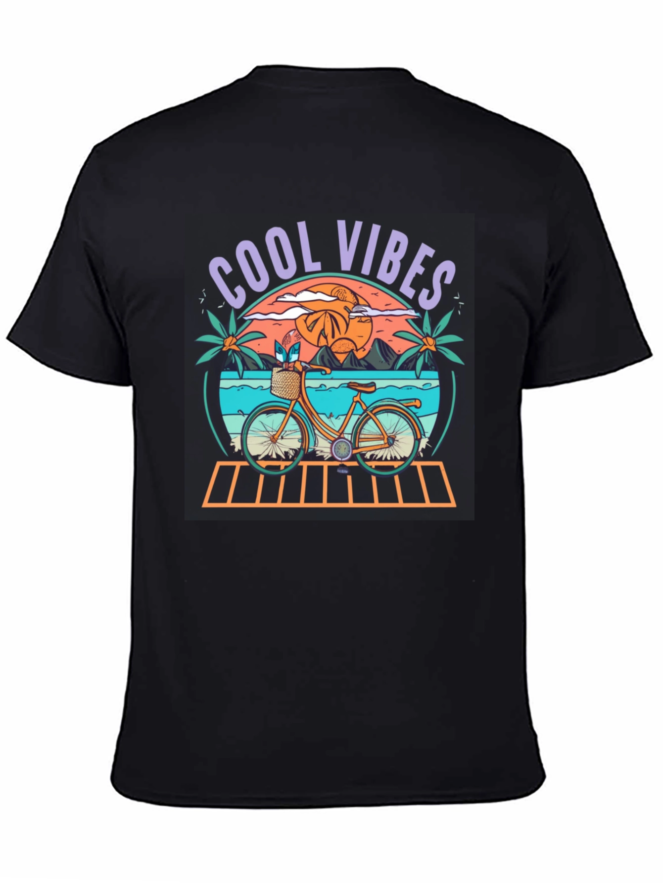 Cool Vibes Beach Bicycle Graphic T-Shirt