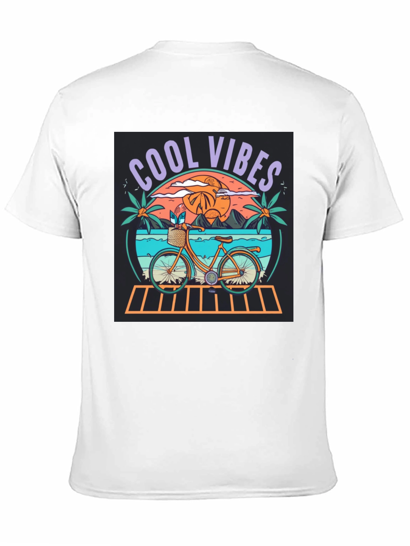 Cool Vibes Beach Bicycle Graphic T-Shirt