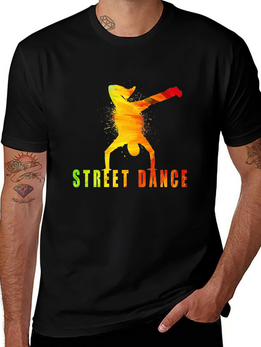 Street Dance Graphic Tee - Stylish Mens Black T-Shirt