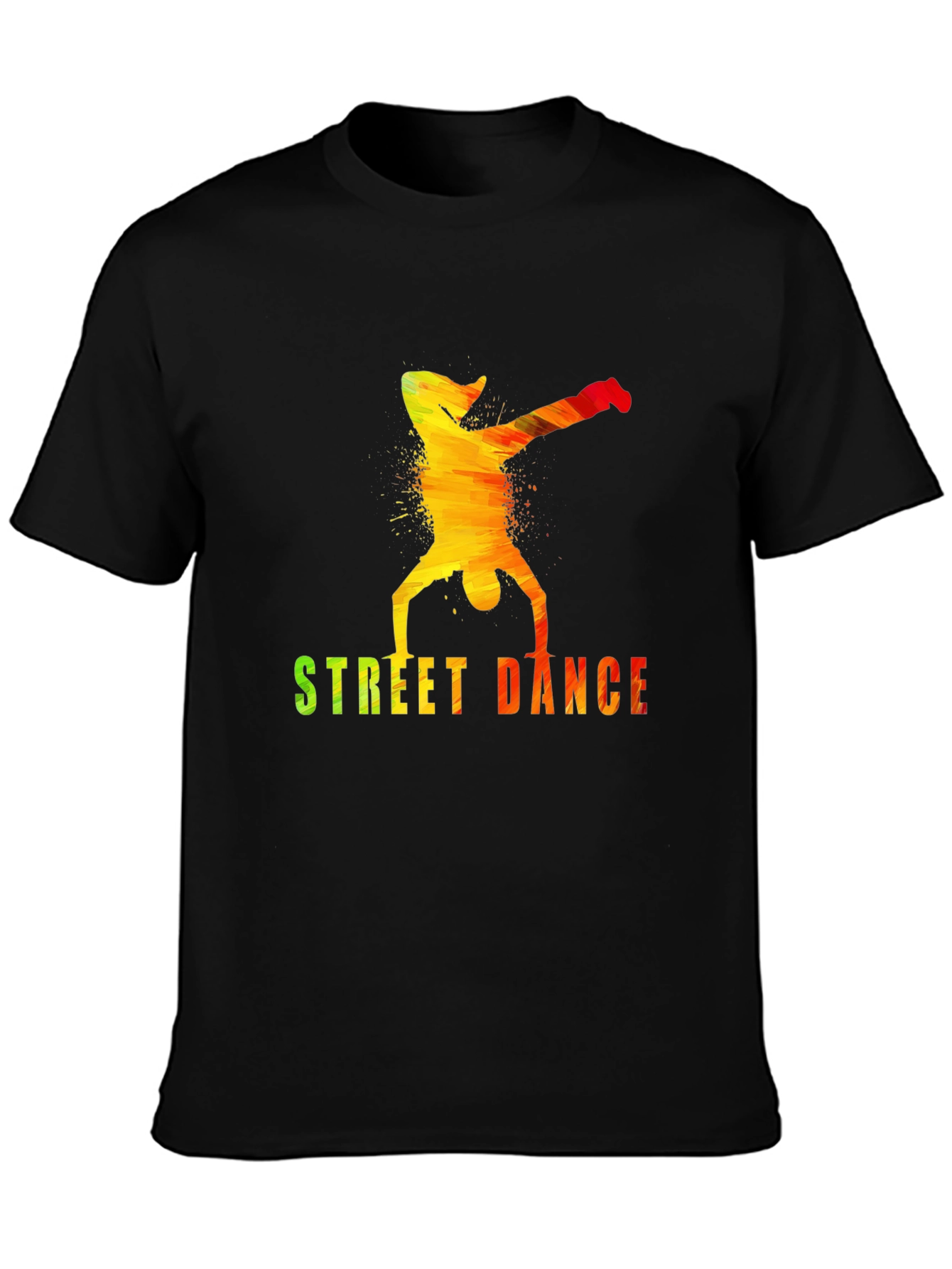 Street Dance Graphic Tee - Stylish Mens Black T-Shirt
