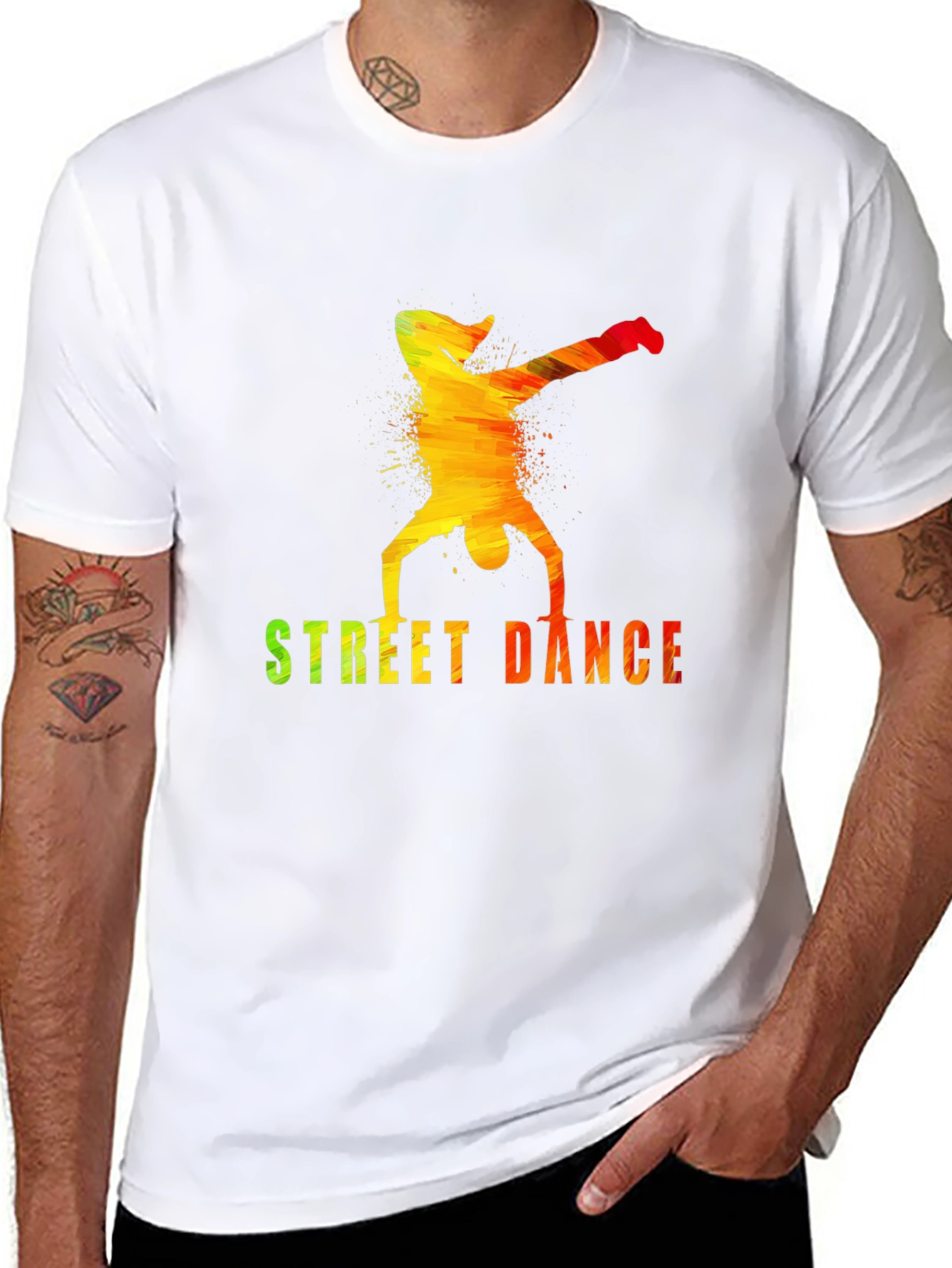 Street Dance Graphic Tee - Stylish Mens Black T-Shirt