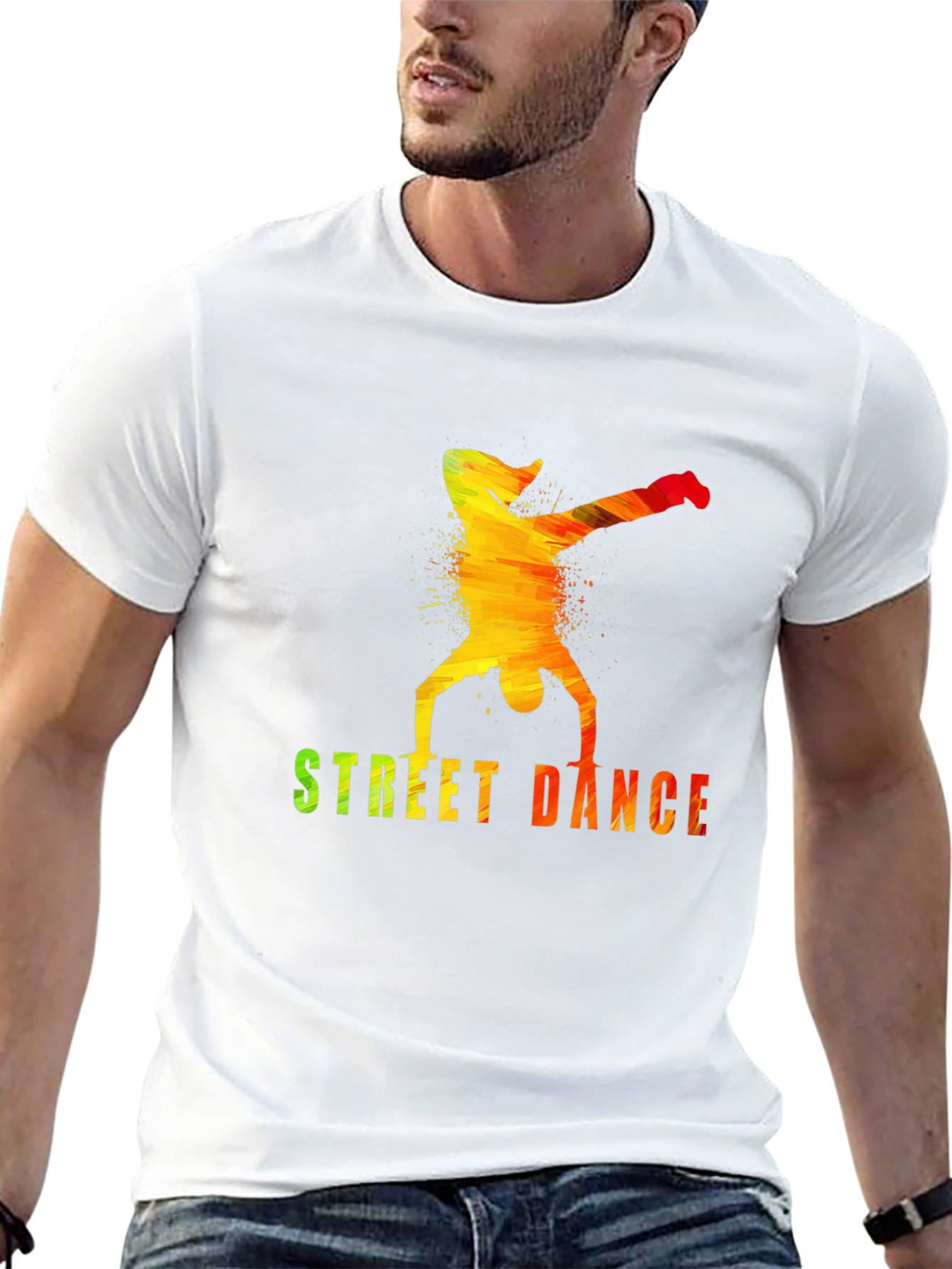 Street Dance Graphic Tee - Stylish Mens Black T-Shirt