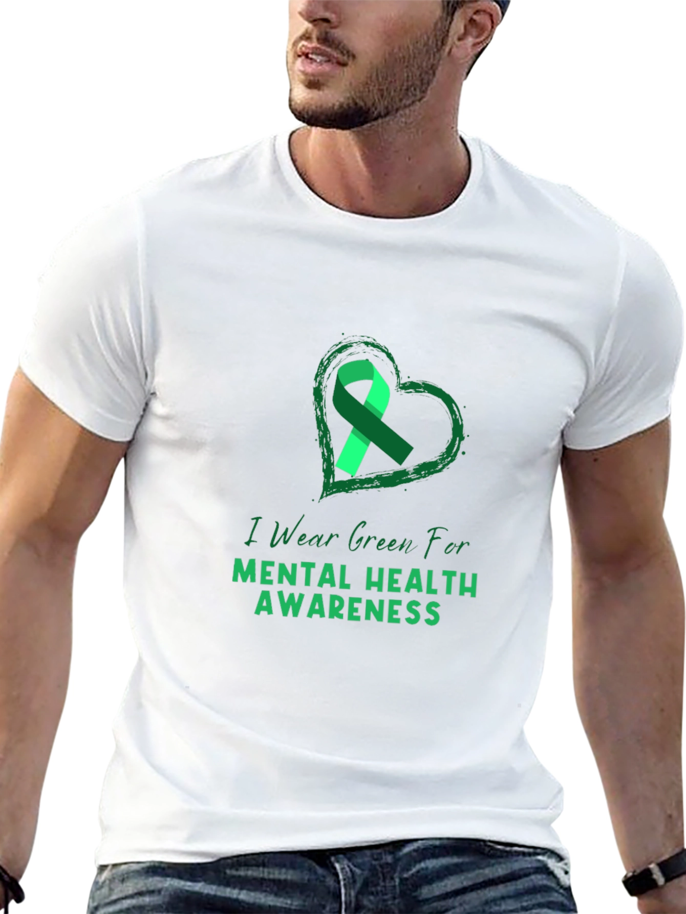 Green Ribbon Mental Health Awareness T-Shirt