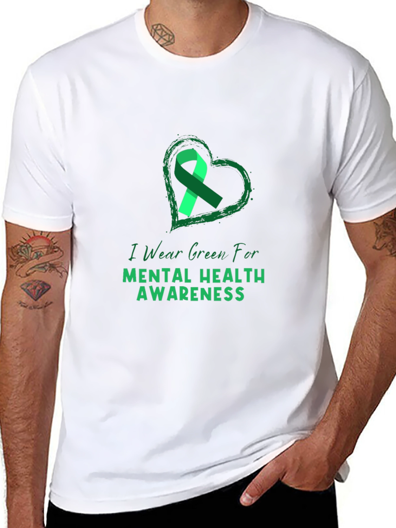 Green Ribbon Mental Health Awareness T-Shirt