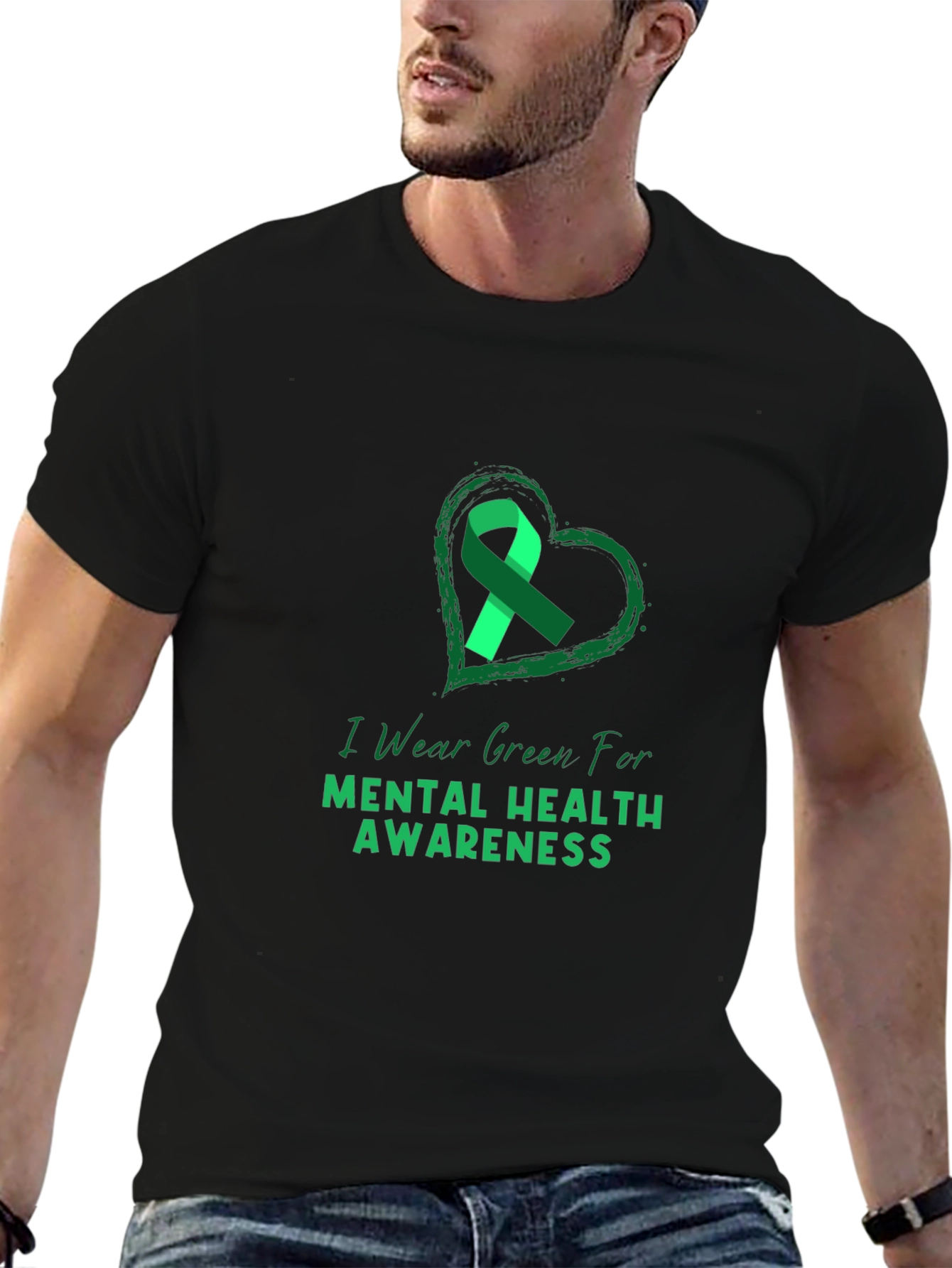 Green Ribbon Mental Health Awareness T-Shirt