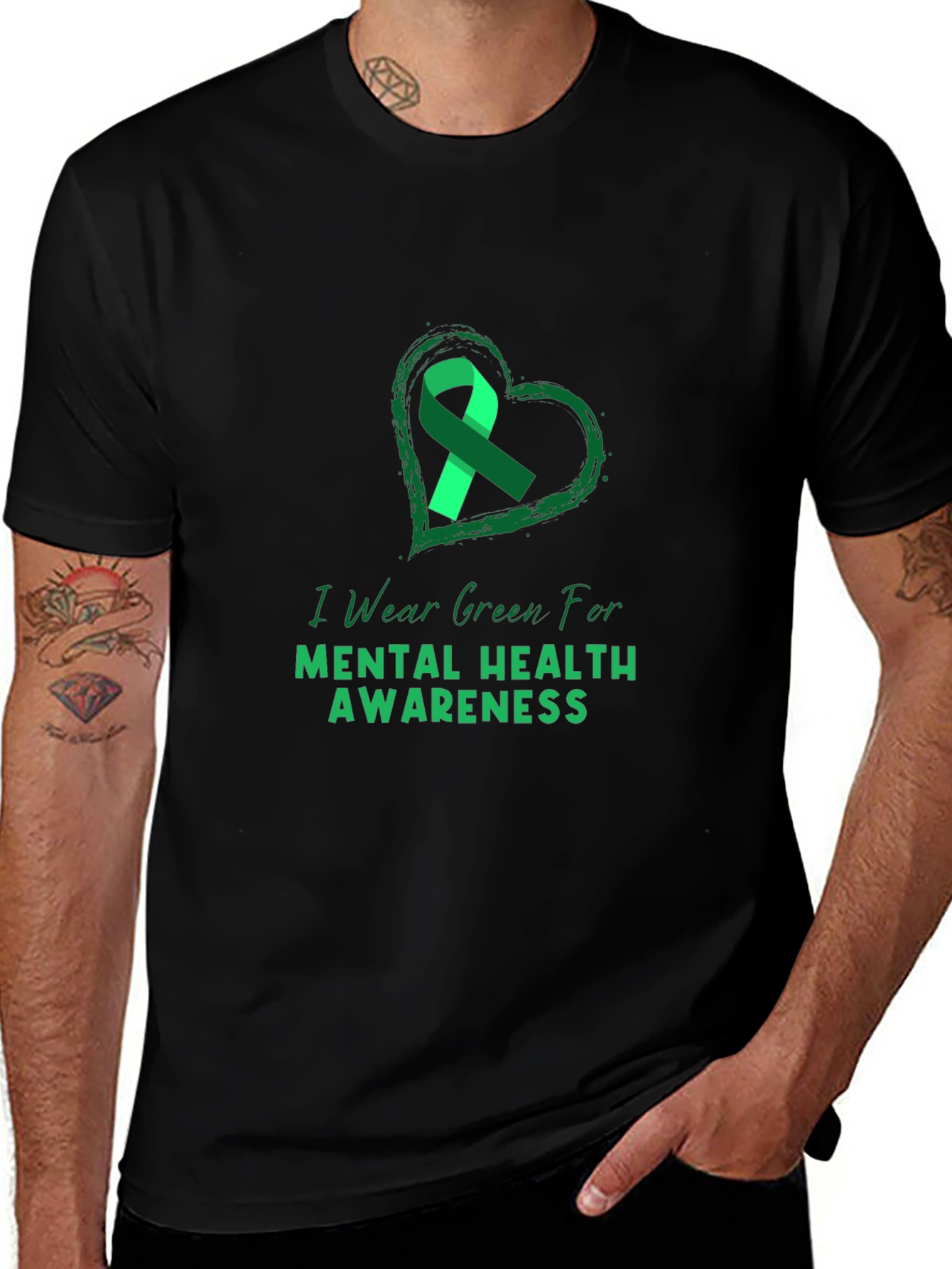 Green Ribbon Mental Health Awareness T-Shirt