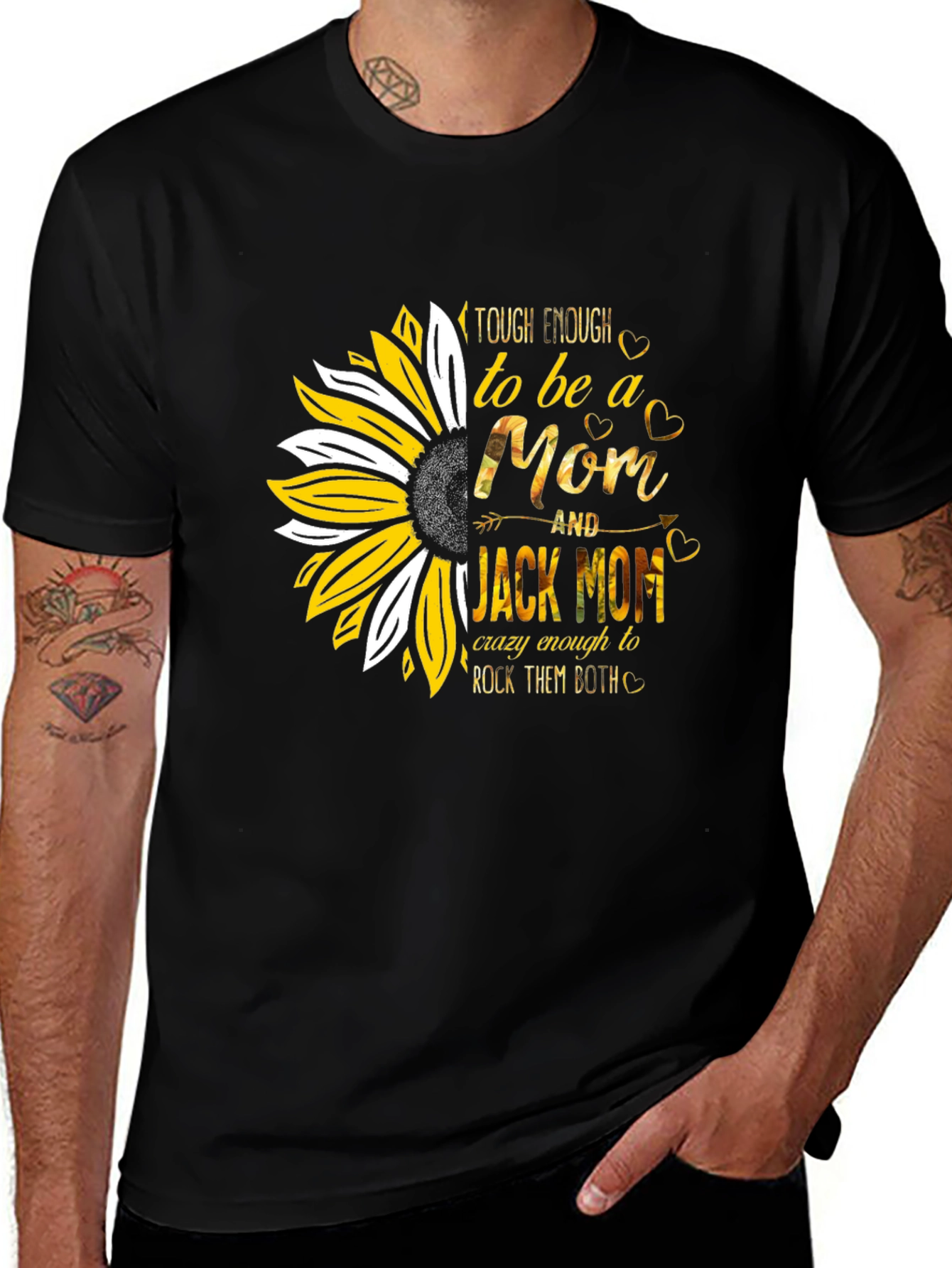 Tough Enough Mom T-Shirt - Sunflower Design