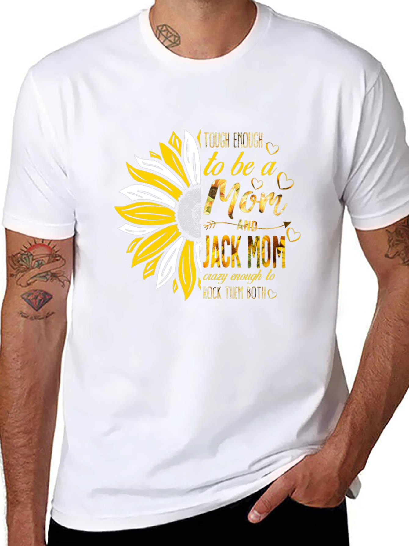 Tough Enough Mom T-Shirt - Sunflower Design