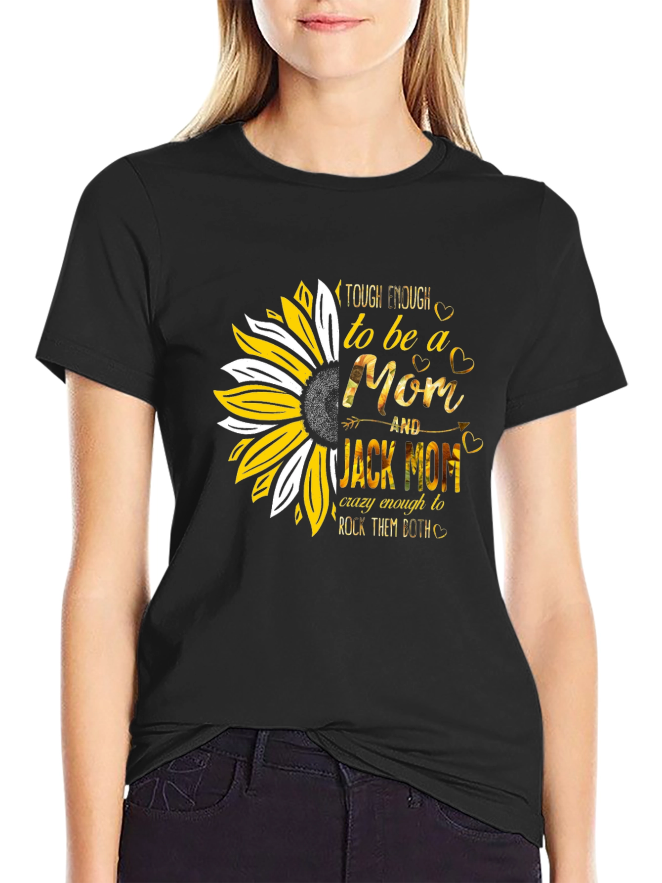 Tough Enough Mom T-Shirt - Sunflower Design
