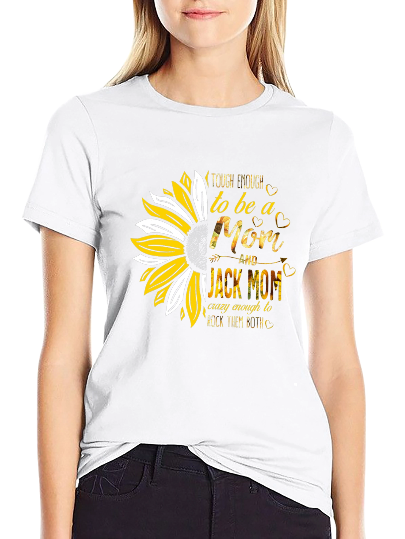 Tough Enough Mom T-Shirt - Sunflower Design