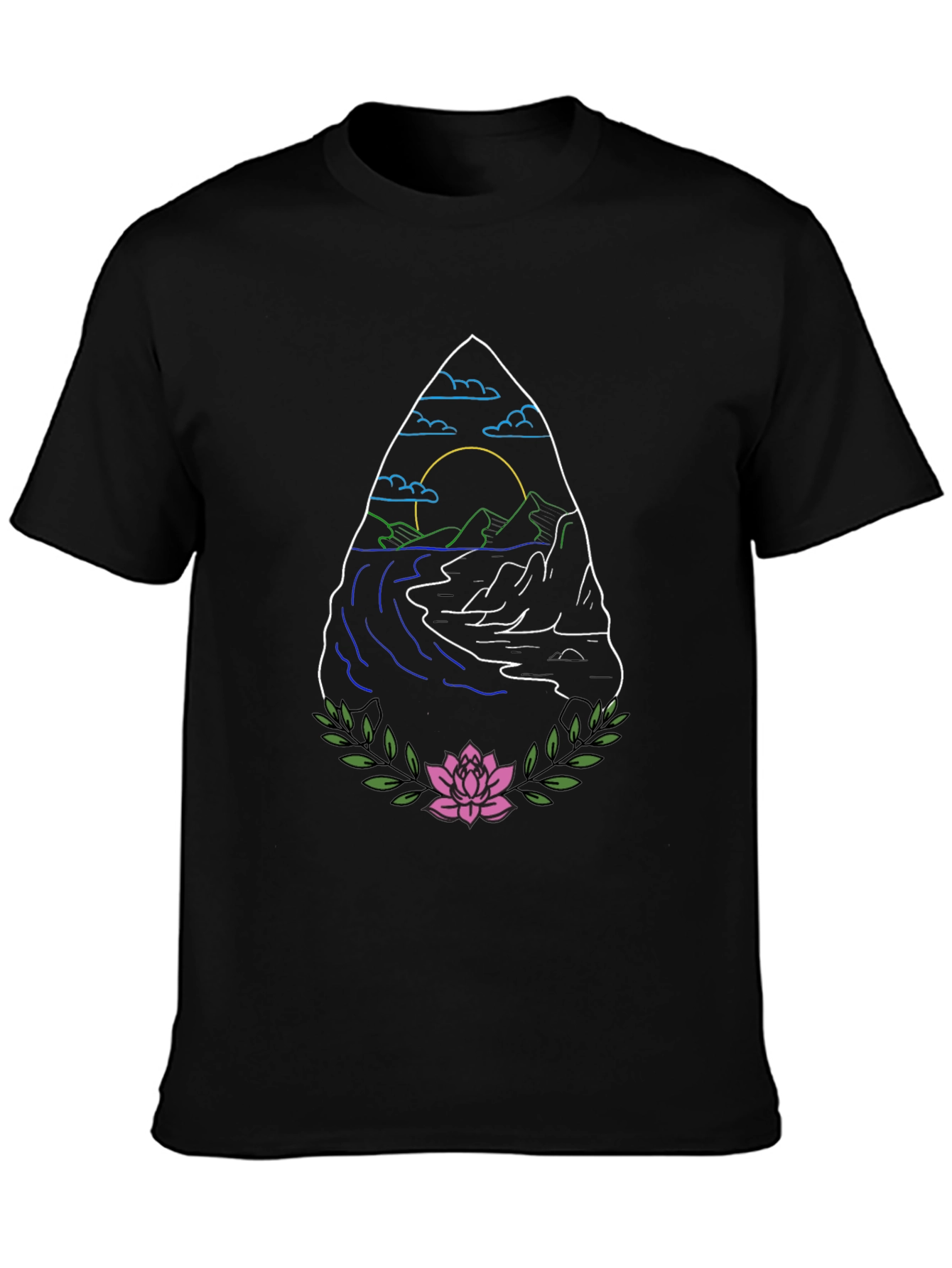 Nature Graphic Black T-Shirt
