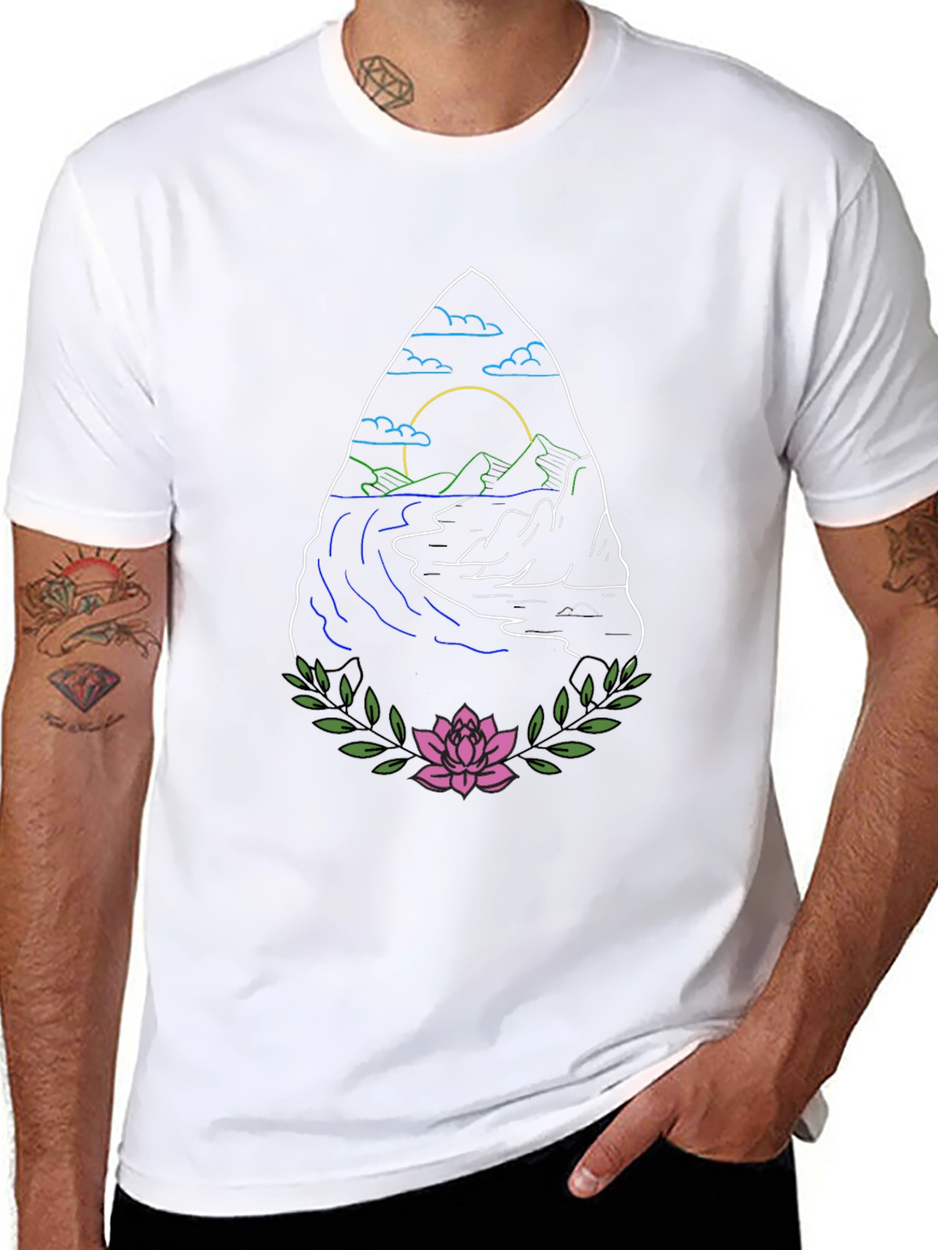Nature Graphic Black T-Shirt