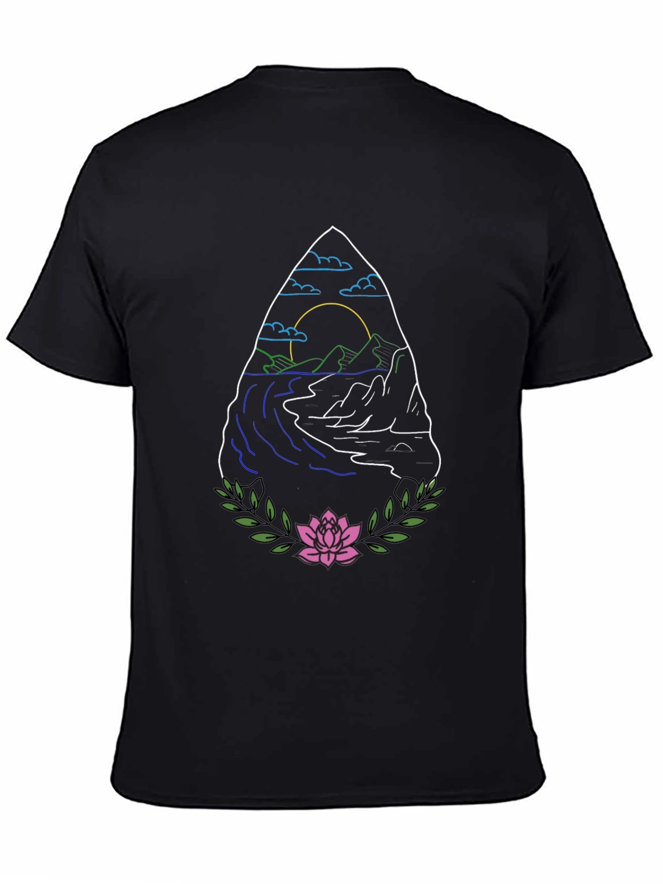 Nature Graphic Black T-Shirt