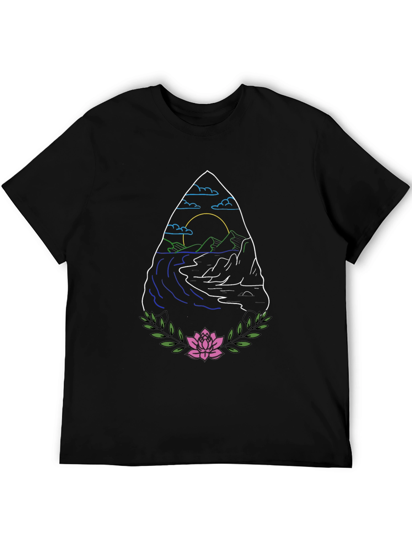 Nature Graphic Black T-Shirt
