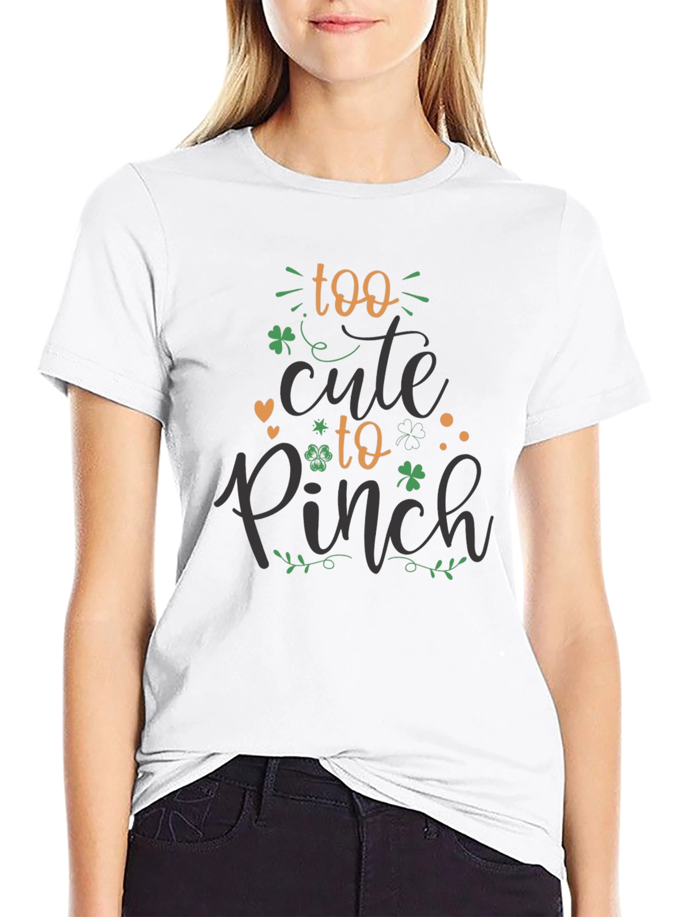 Too Cute to Pinch St. Patricks Day Black T-Shirt