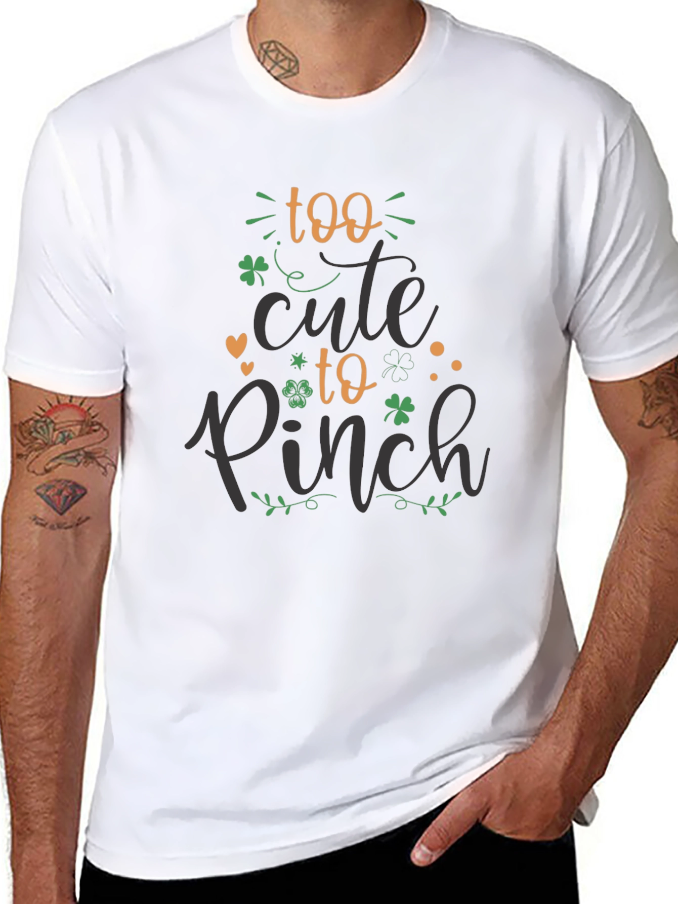 Too Cute to Pinch St. Patricks Day Black T-Shirt
