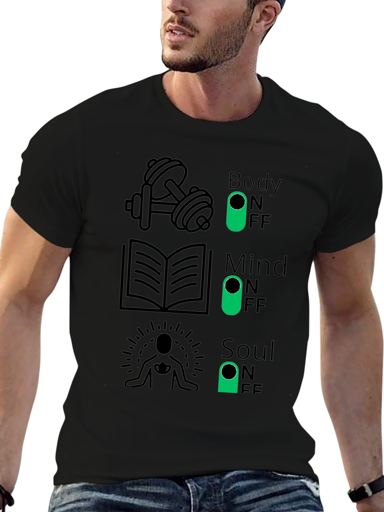 Body Mind Soul - Funny Graphic T-Shirt