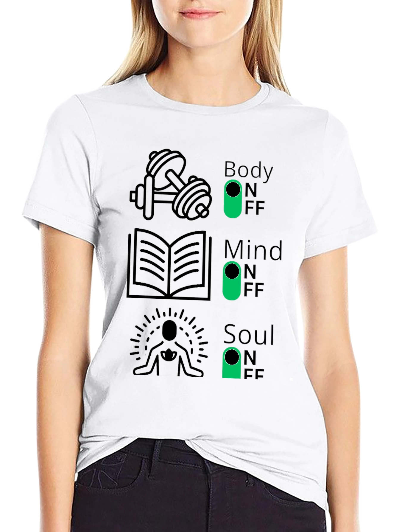 Body Mind Soul - Funny Graphic T-Shirt