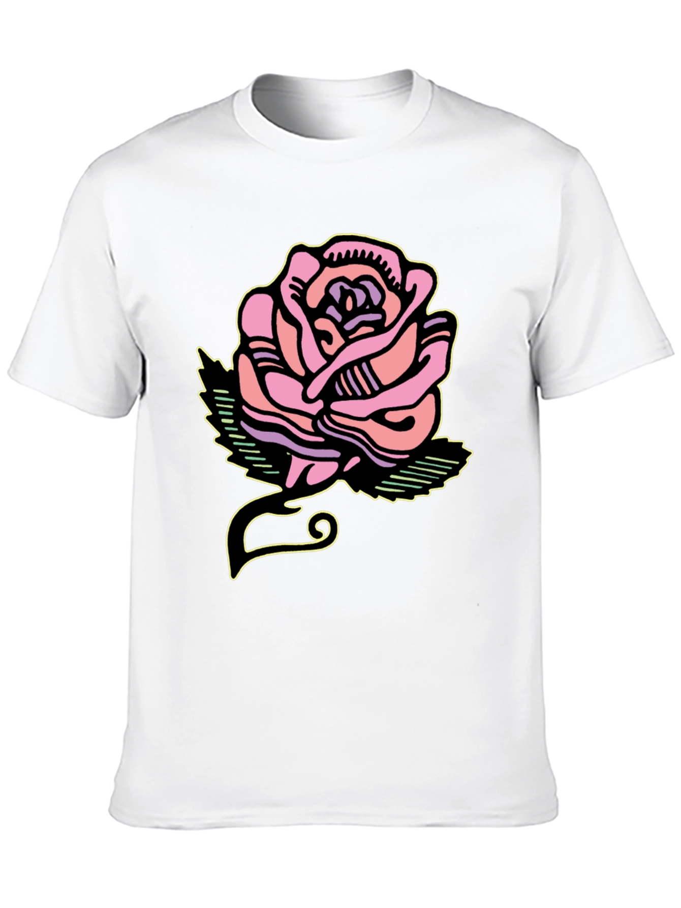 Rose Graphic Tee - Bold Artistic Design