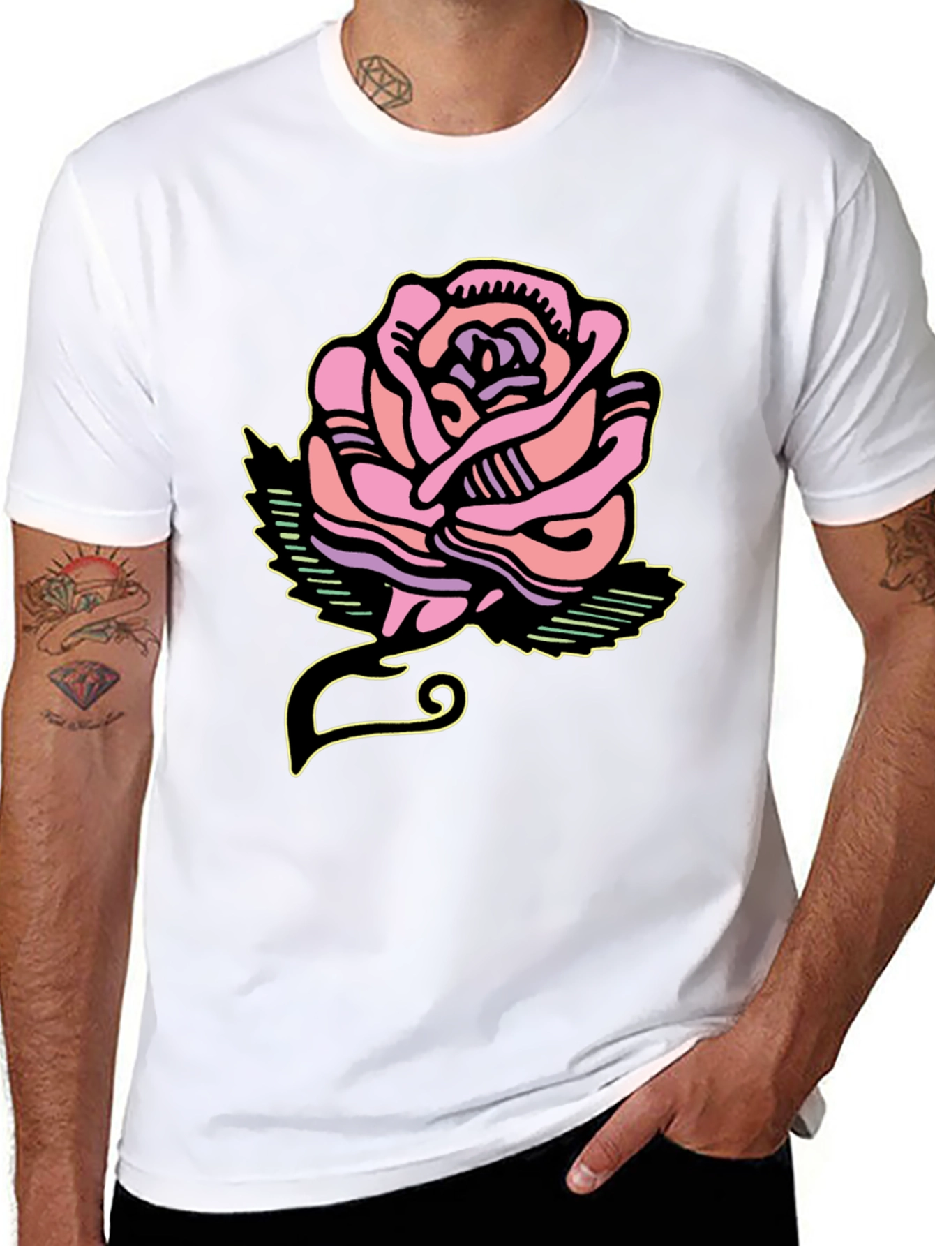 Rose Graphic Tee - Bold Artistic Design