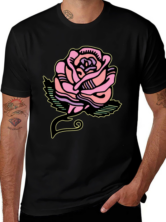 Rose Graphic Tee - Bold Artistic Design