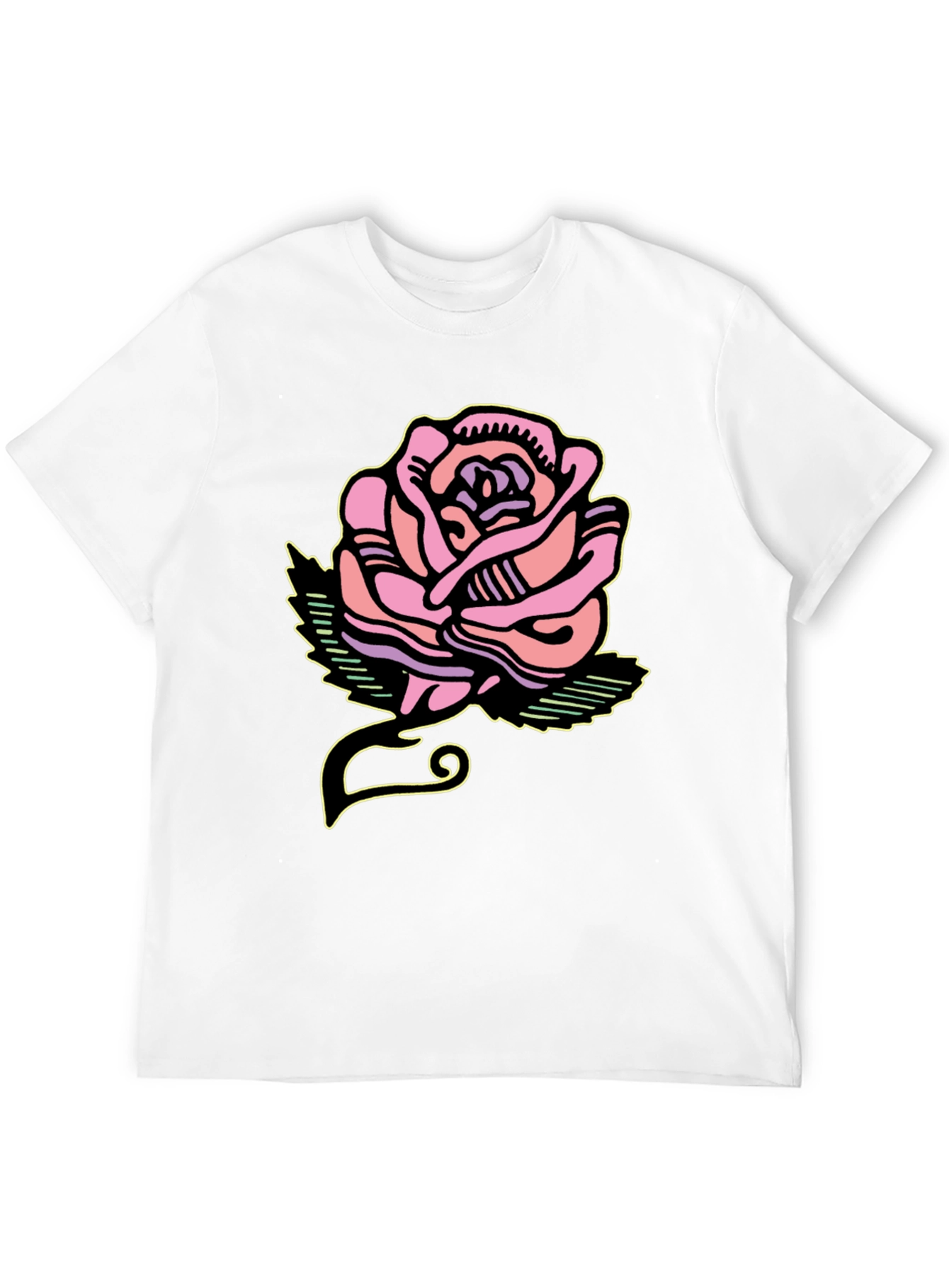Rose Graphic Tee - Bold Artistic Design
